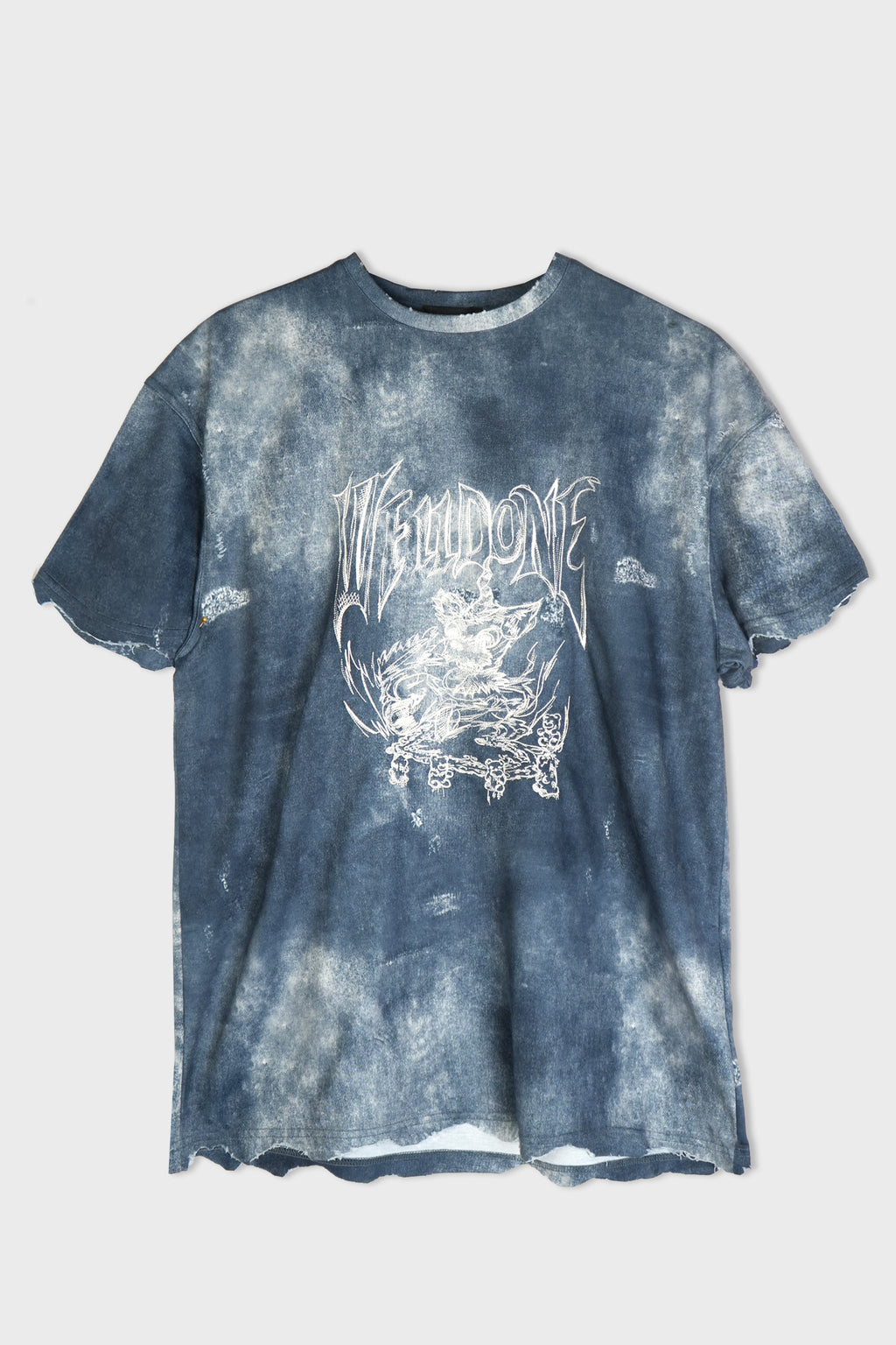 TROMPE L'OEIL DENIM PRINTED T-SHIRT BLUE