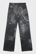 MENS TROMPE L'OEIL DENIM CARPENTER PANTS BLACK