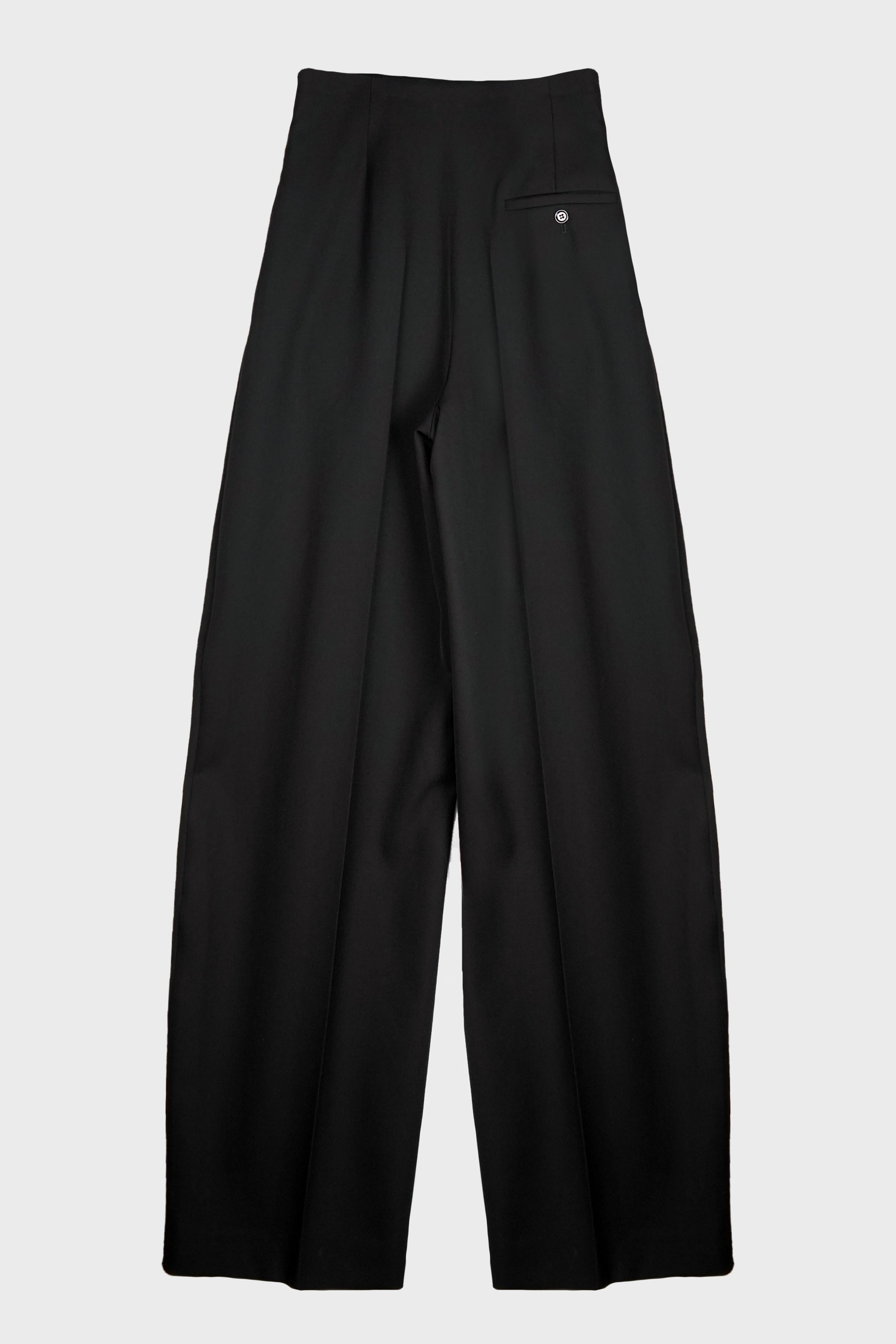 HIGH WAIST MASCULINE STRAIGHT PANTS BLACK