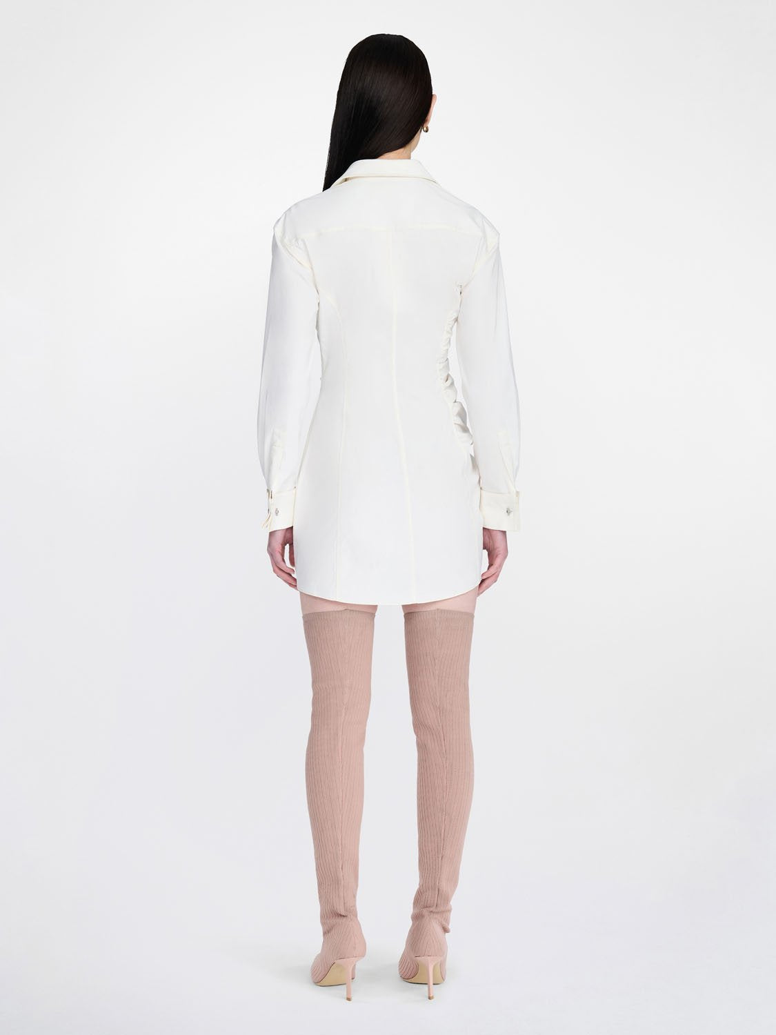 SAFETY SLIDER GATHERED DRESS IVORY