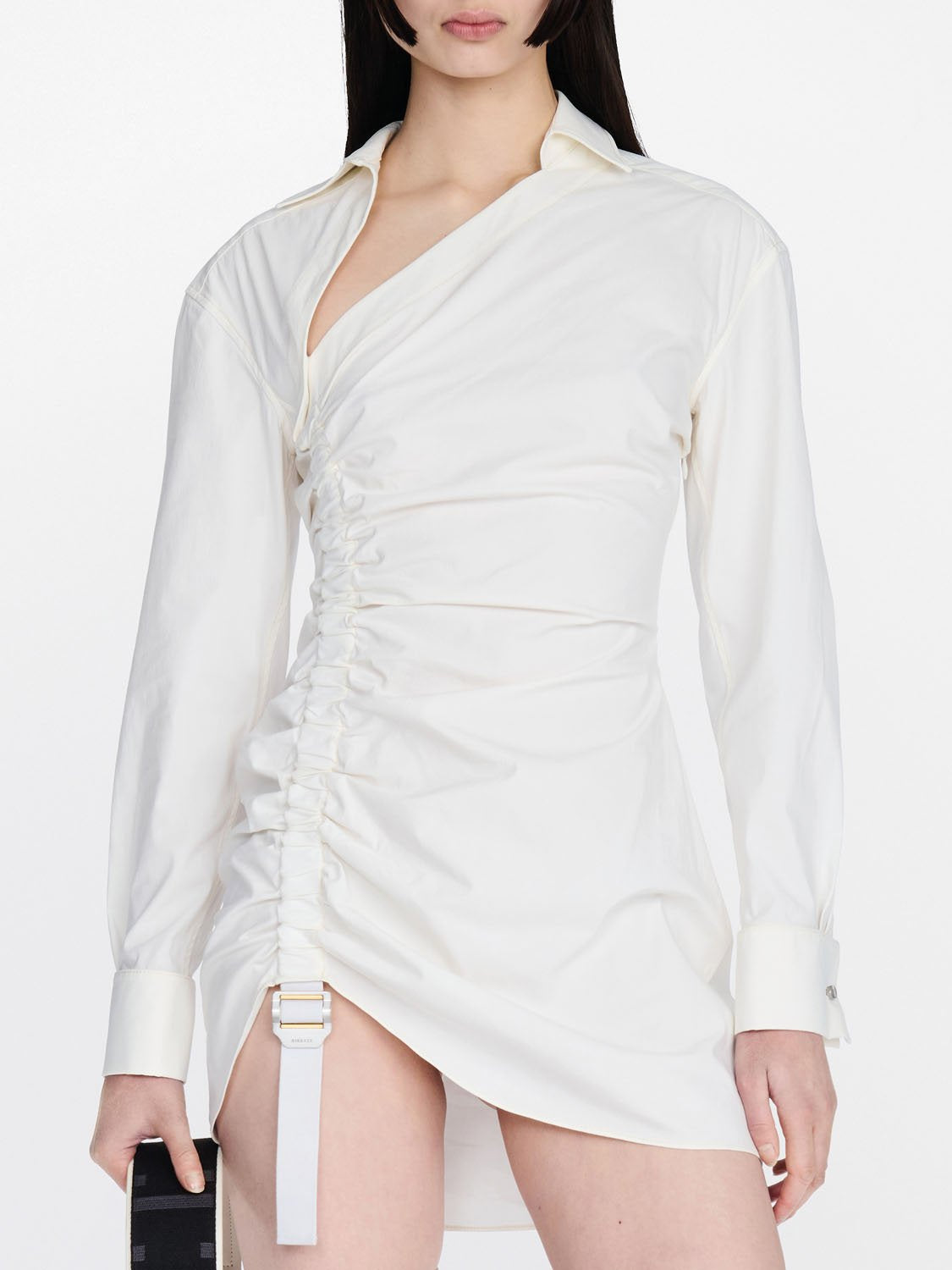 SAFETY SLIDER GATHERED DRESS IVORY