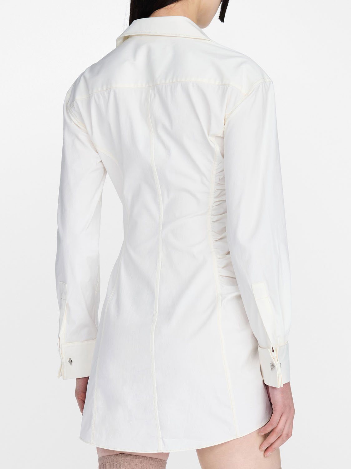 SAFETY SLIDER GATHERED DRESS IVORY