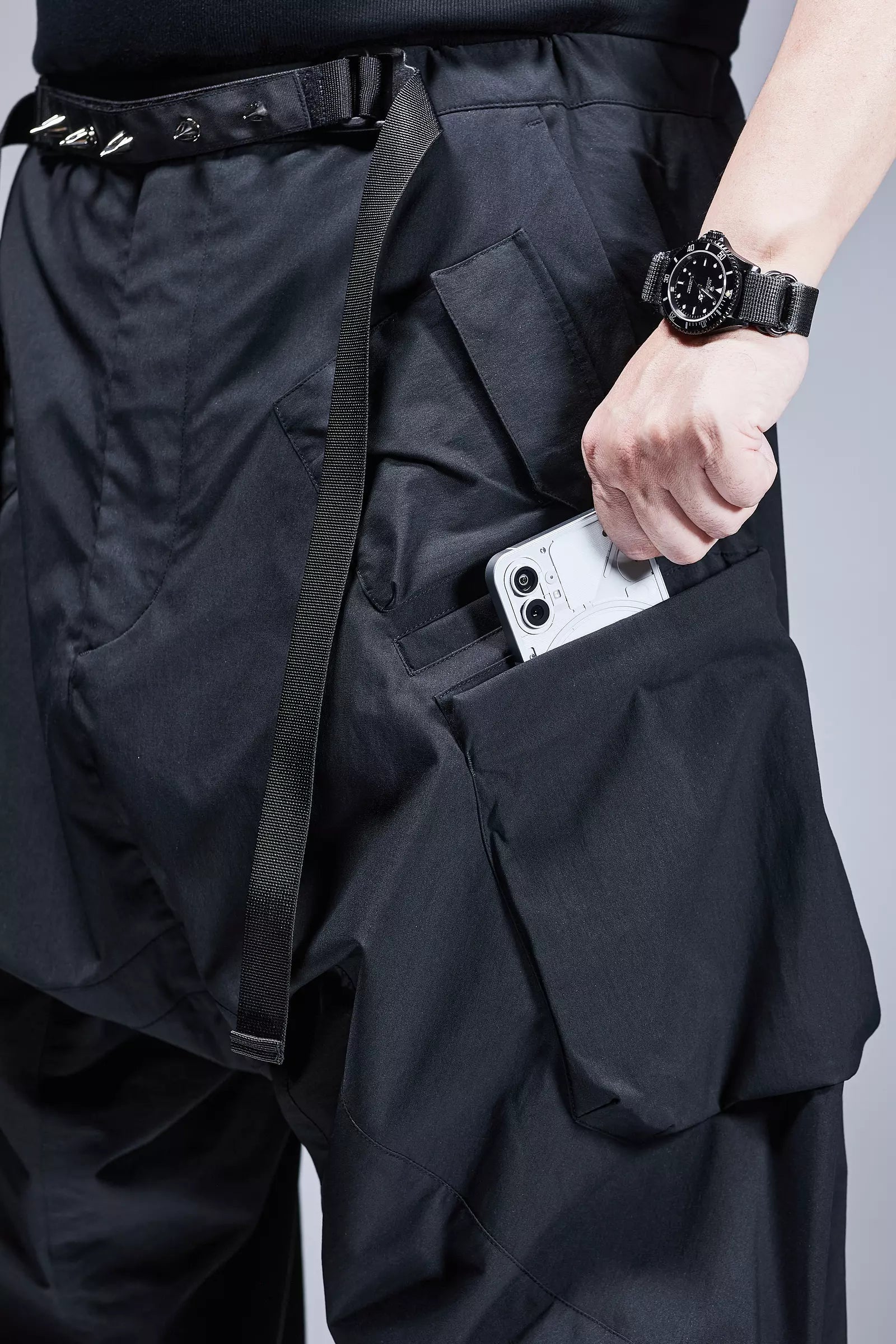 P30AL-E Encapsulated Nylon Ultrawide Drawcord Cargo Trouser - Grey