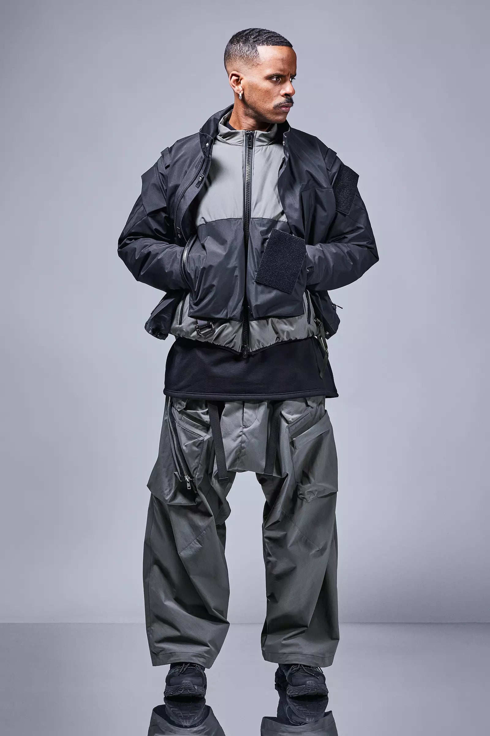 J91A-WS Windstopper® PrimaLoft® Modular Jacket - Grey/Black