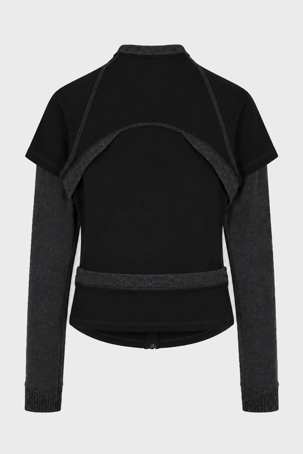 LAYERED ZIP TOP BLACK