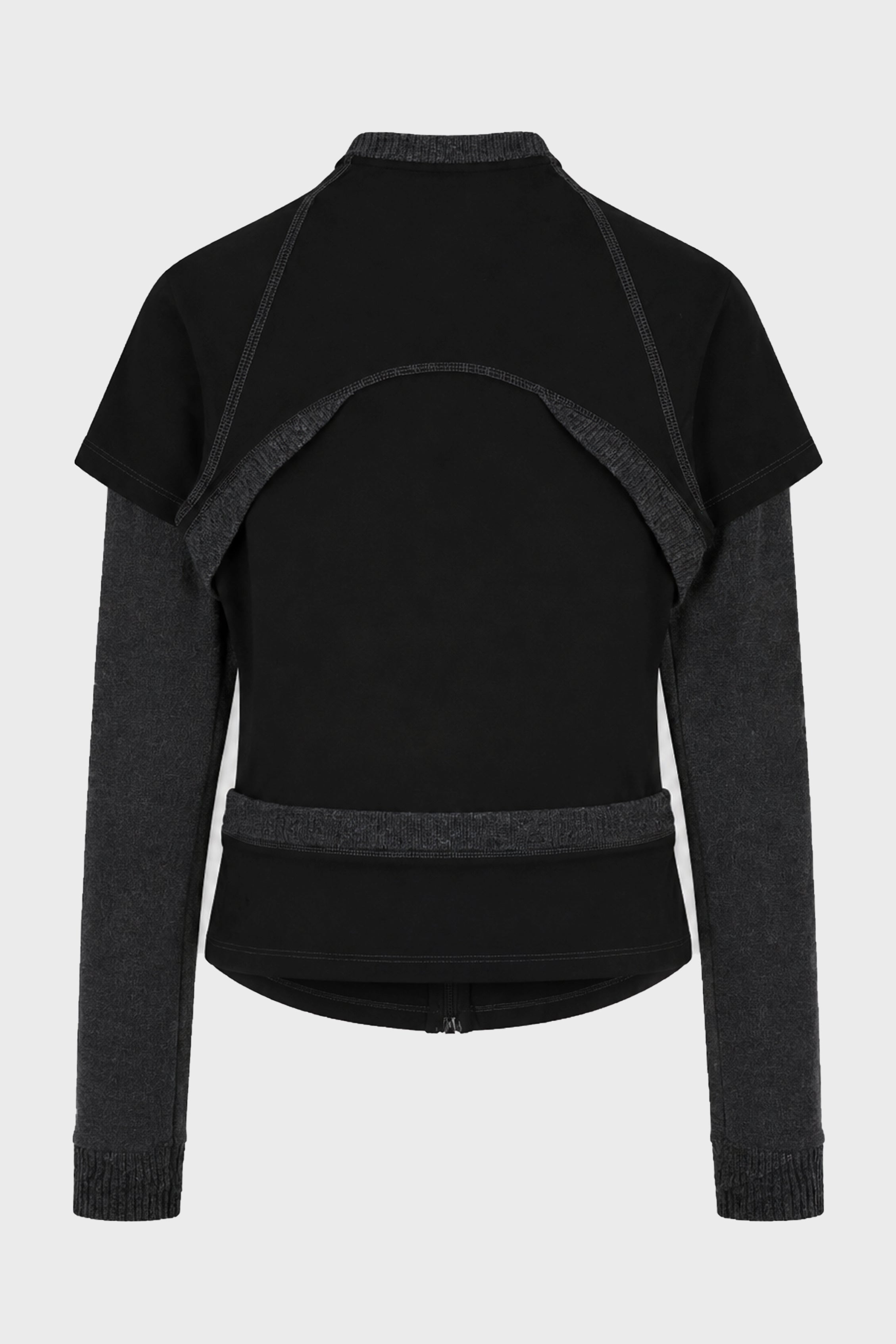 LAYERED ZIP TOP BLACK