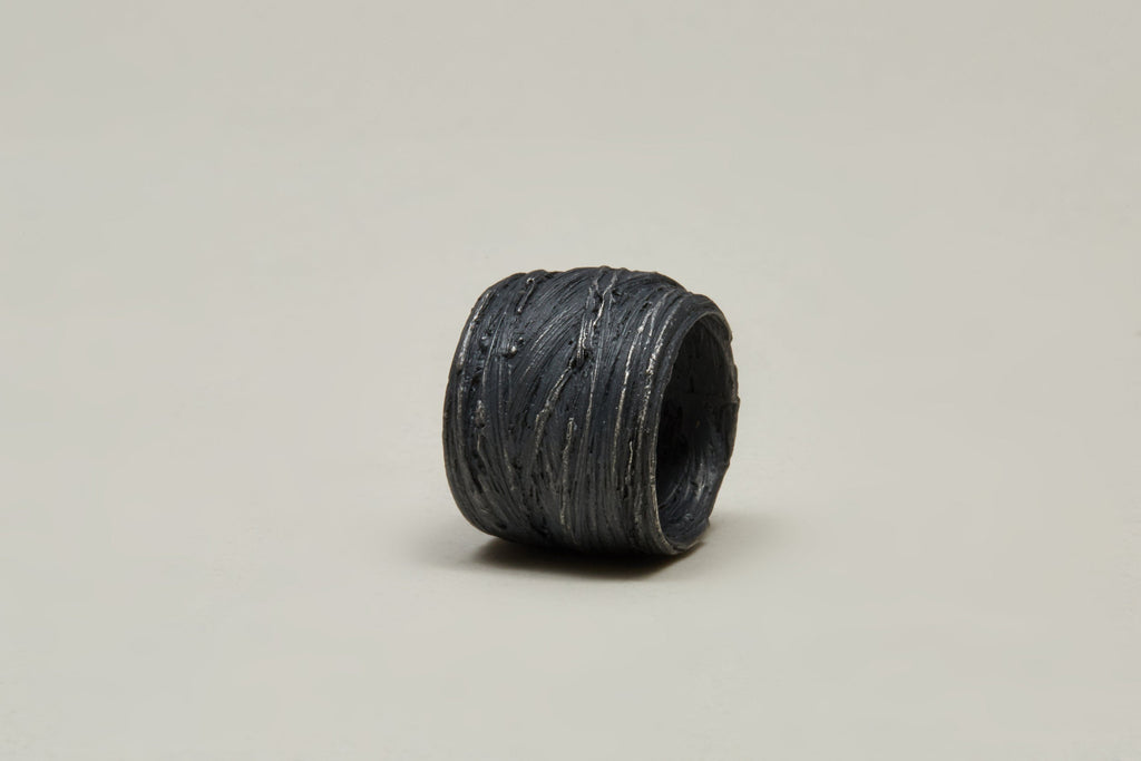 black silver ring