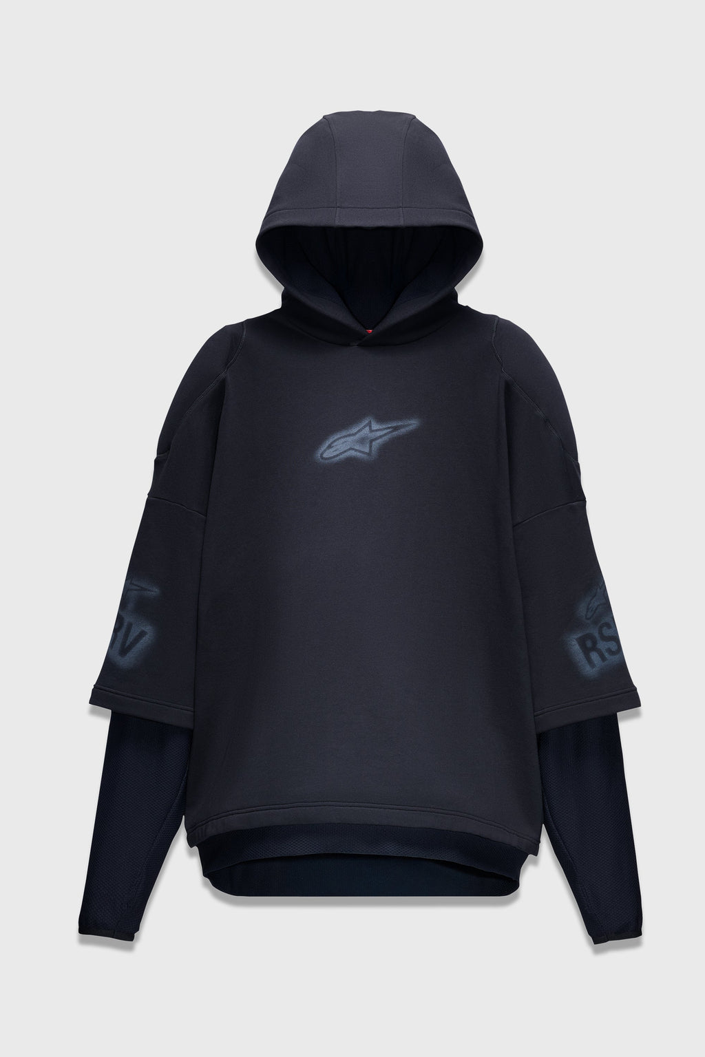 DISCHARGED HOODIE BLACK