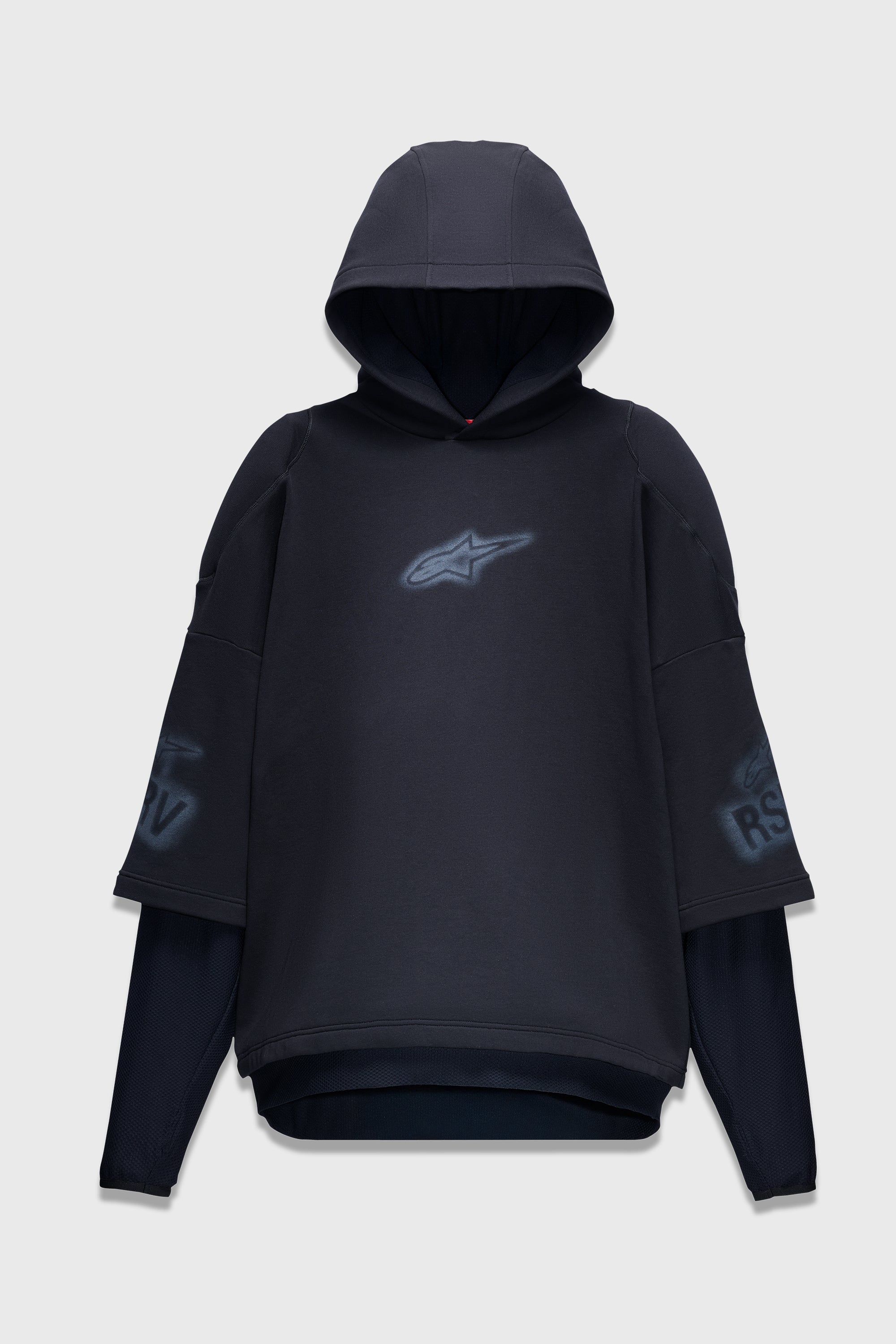 DISCHARGED HOODIE BLACK