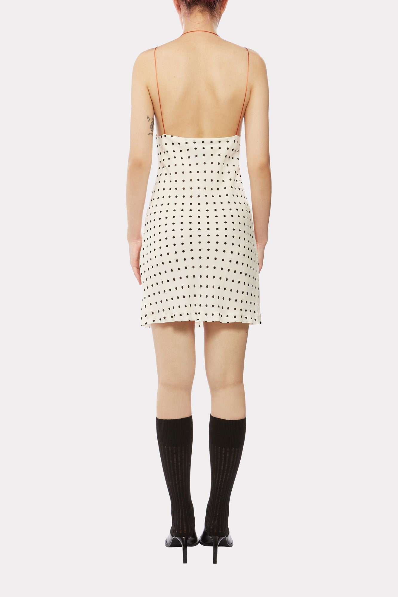 IVORY Polka-dot SHORT CAMISOLE DRESS