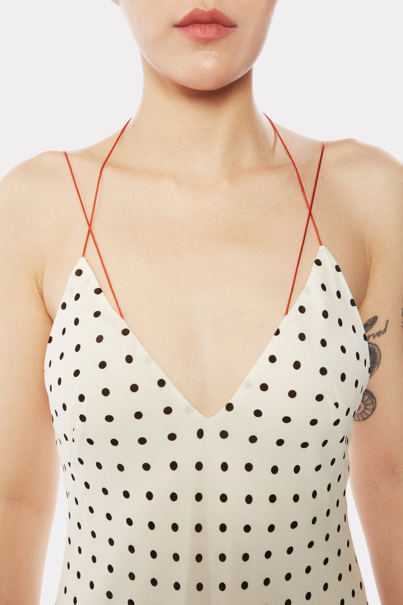 IVORY Polka-dot SHORT CAMISOLE DRESS