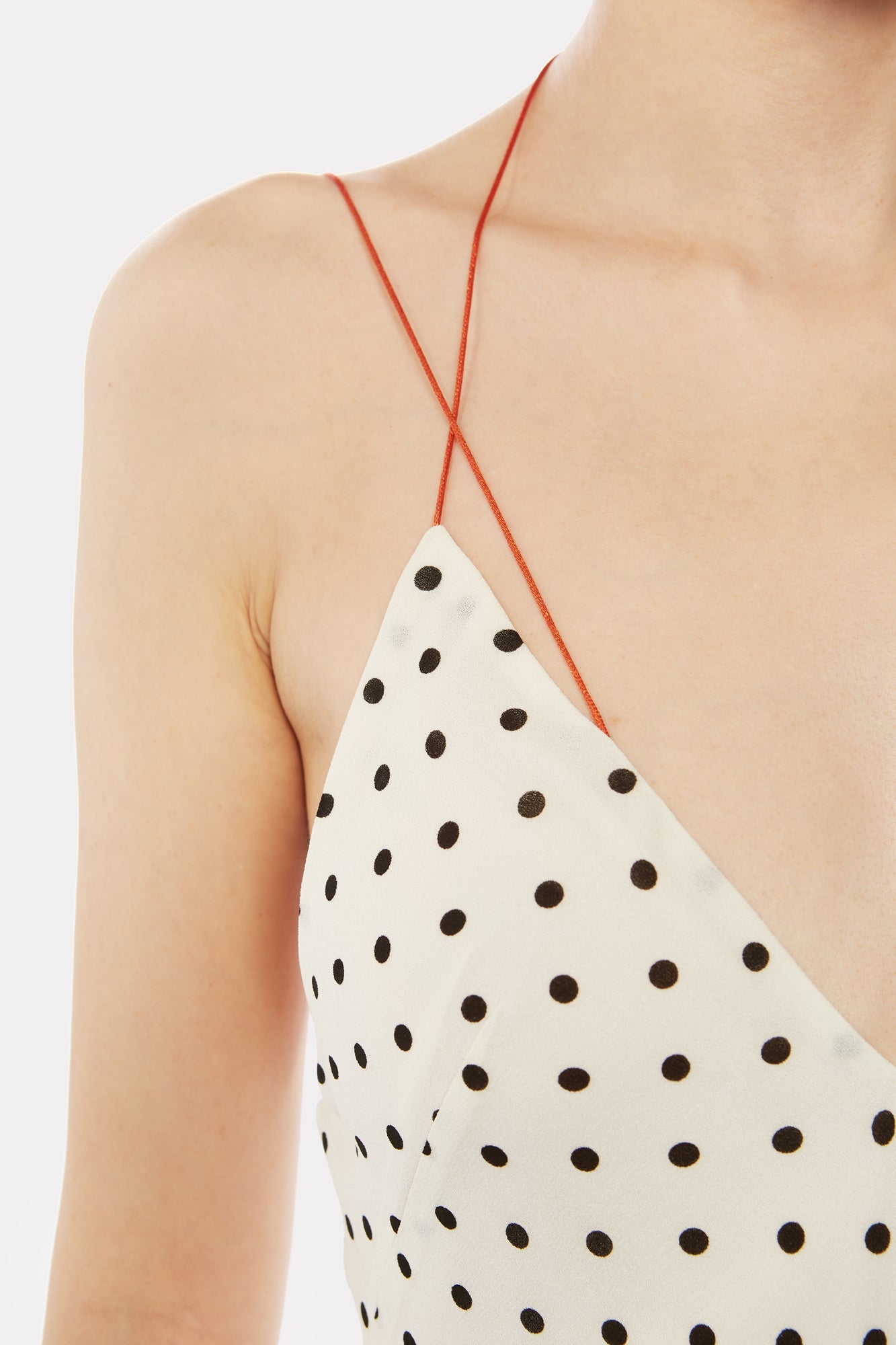 IVORY Polka-dot SHORT CAMISOLE DRESS