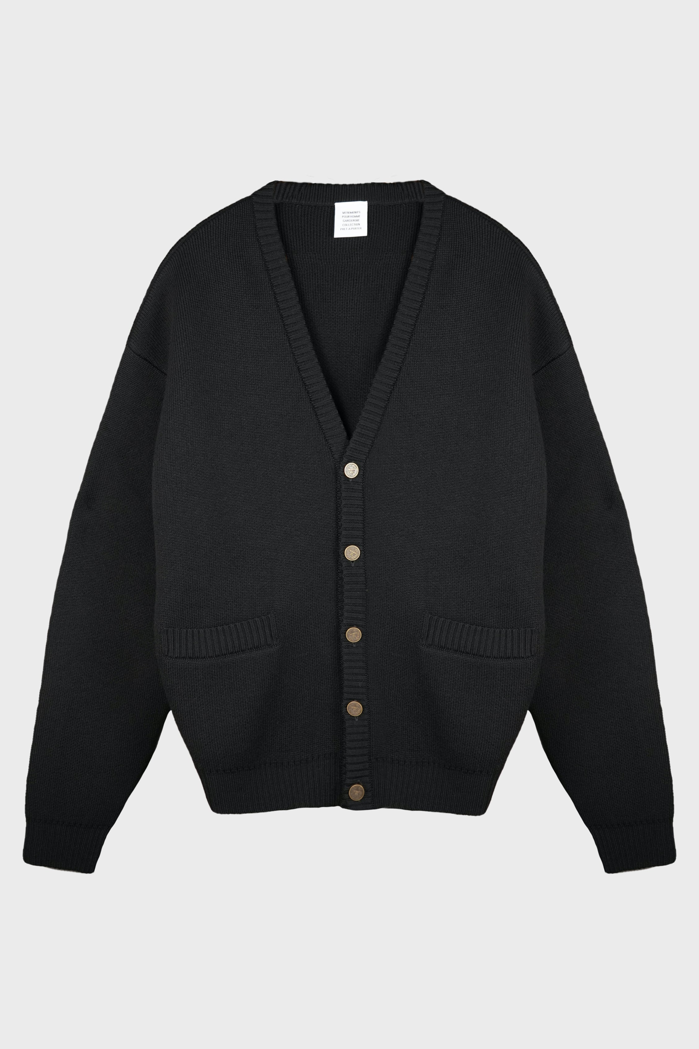 LEATHER CROSSES CARDIGAN BLACK