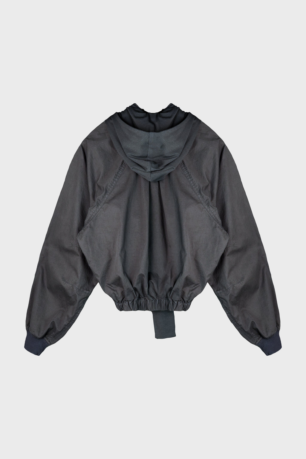 COTTON BOLERO JACKET w/ HOODIE CHARCOAL