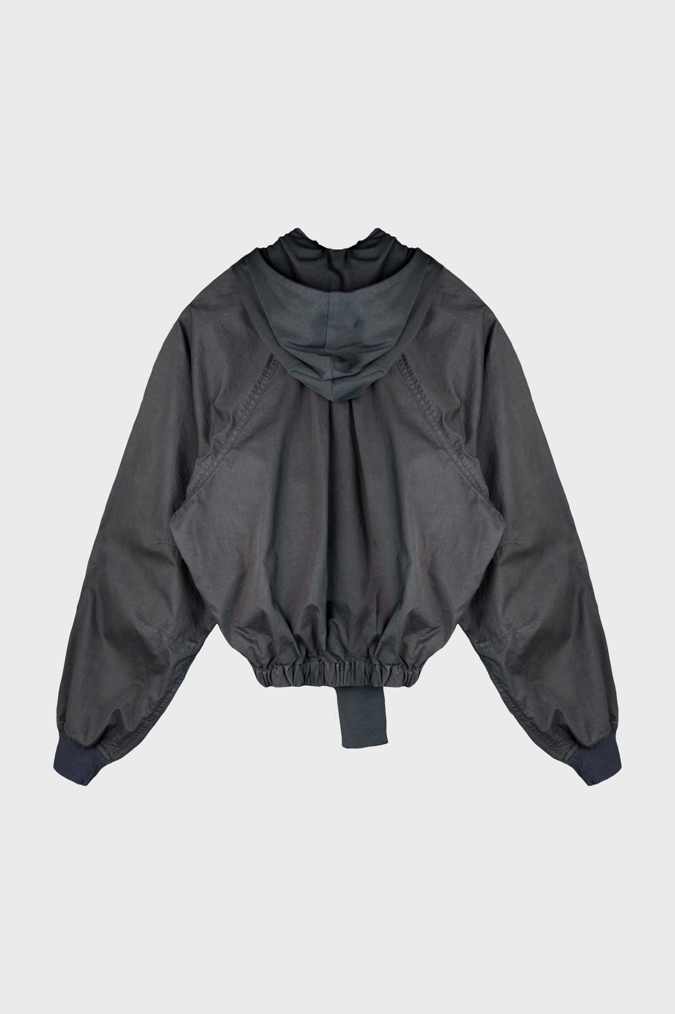 COTTON BOLERO JACKET w/ HOODIE CHARCOAL