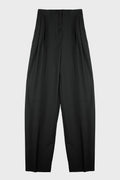 HIGH WAIST MASCULINE STRAIGHT PANTS BLACK
