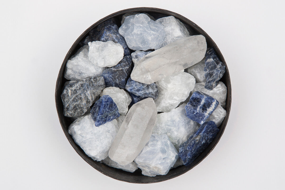 POT POURRI TOTEM HALFMOON BLUE CRYSTAL