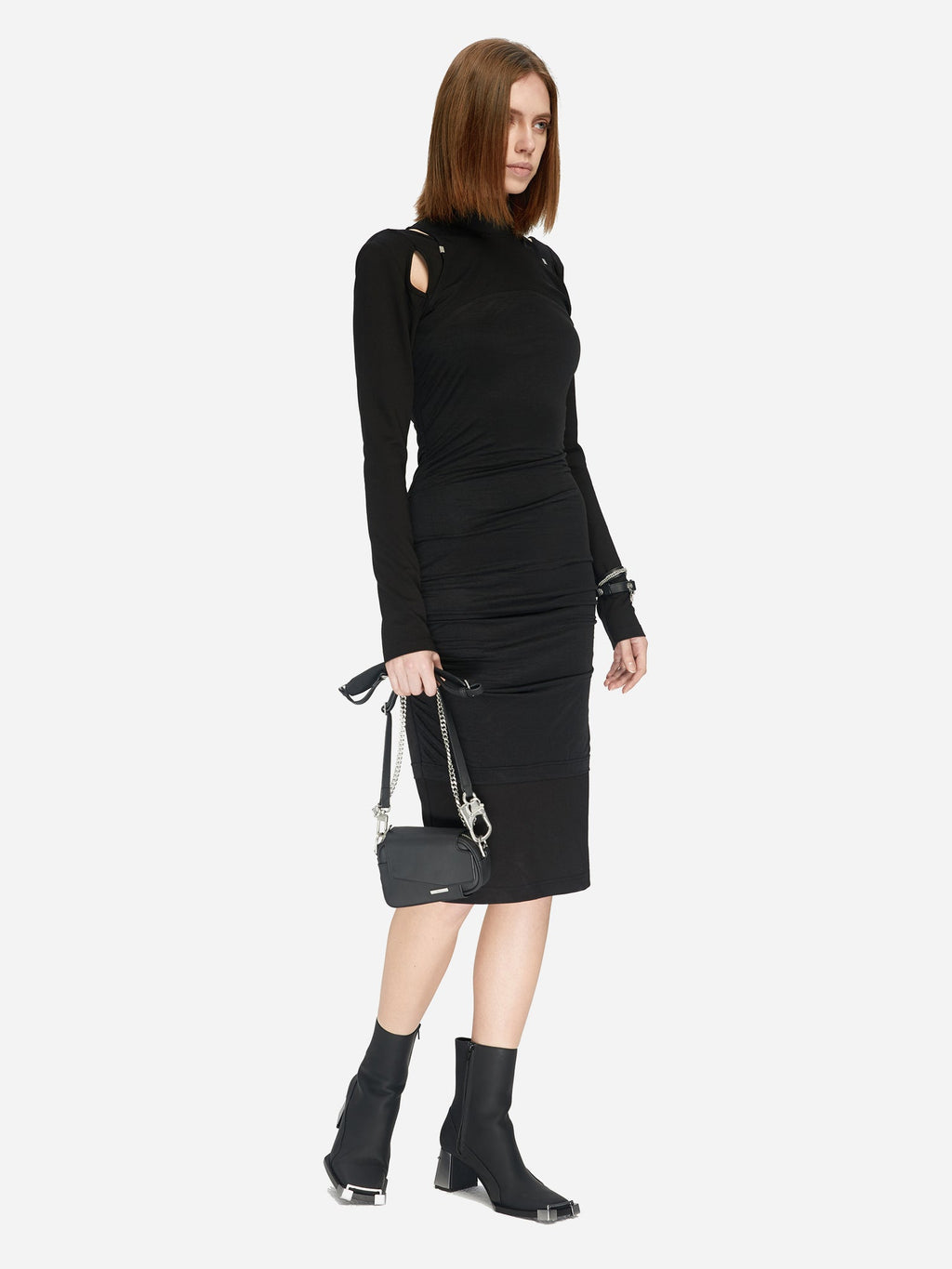ARC CUT-OUT PANELLED DRESS
