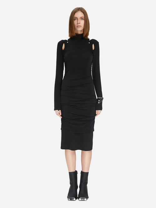 ARC CUT-OUT PANELLED DRESS