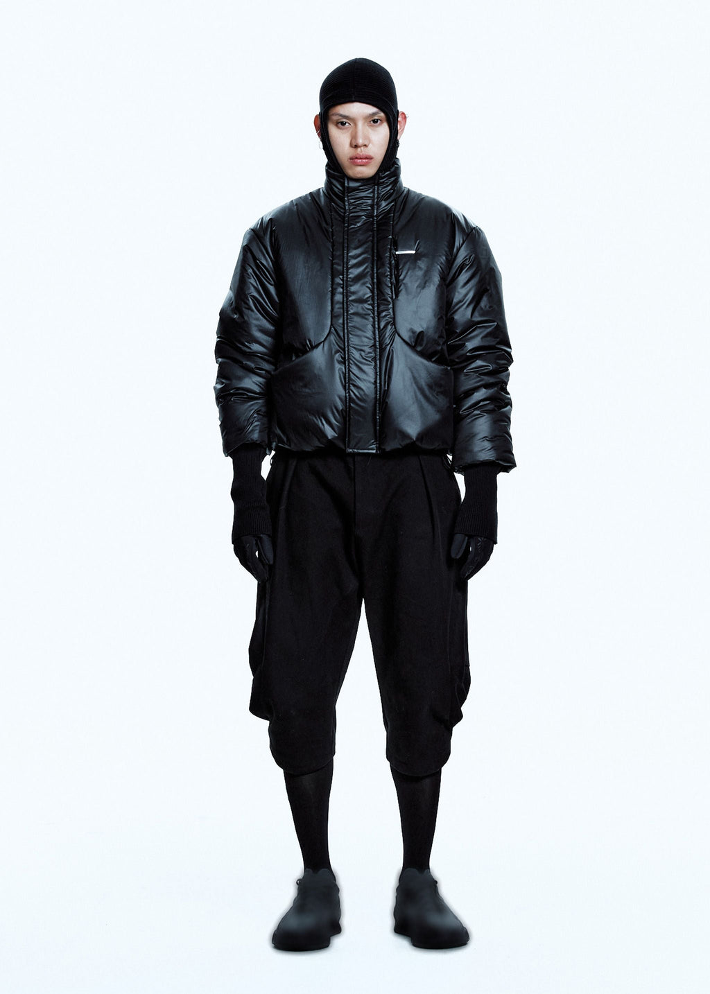PADDED JACKET W/ BALACLAVA BLACK