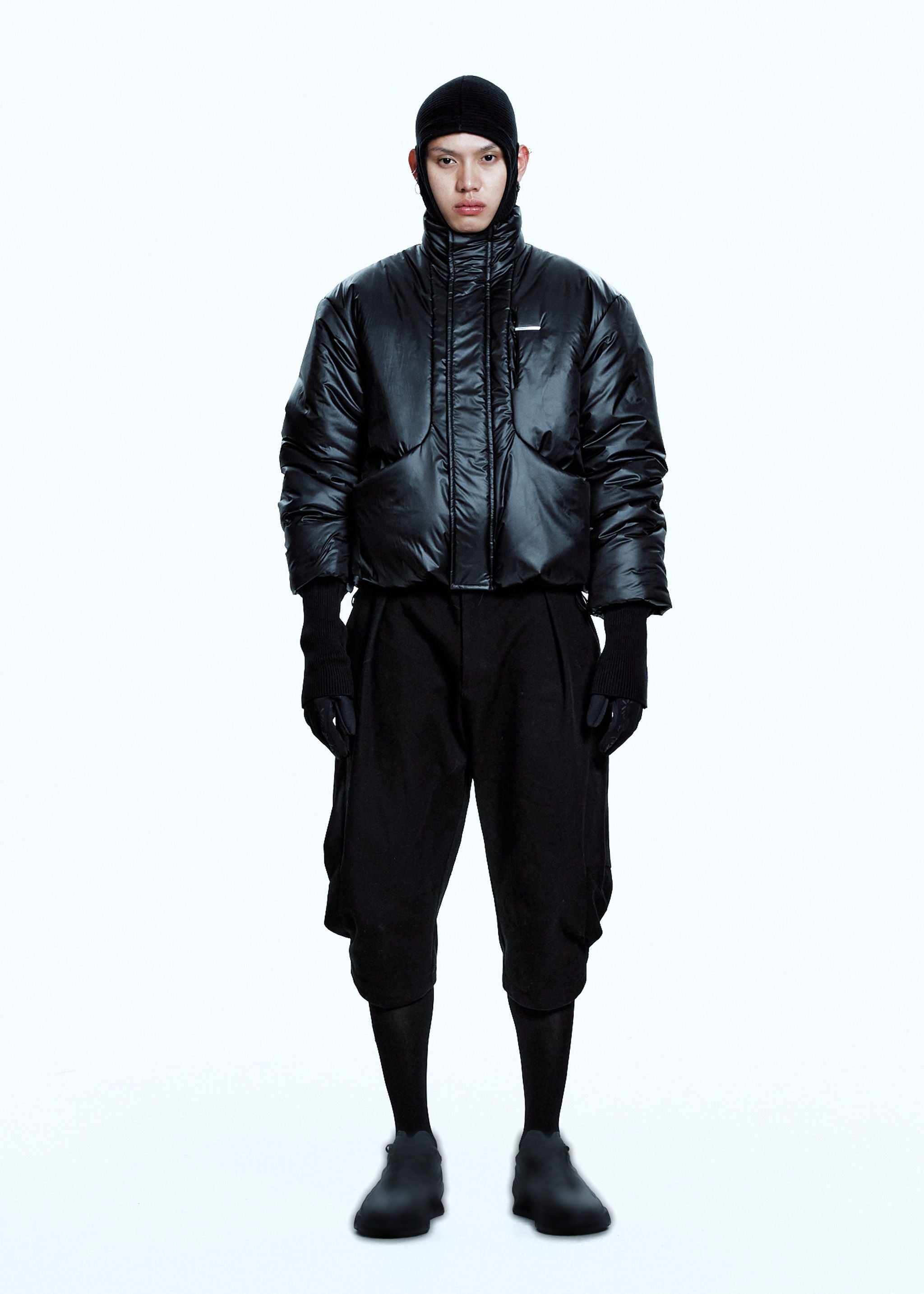 PADDED JACKET W/ BALACLAVA BLACK
