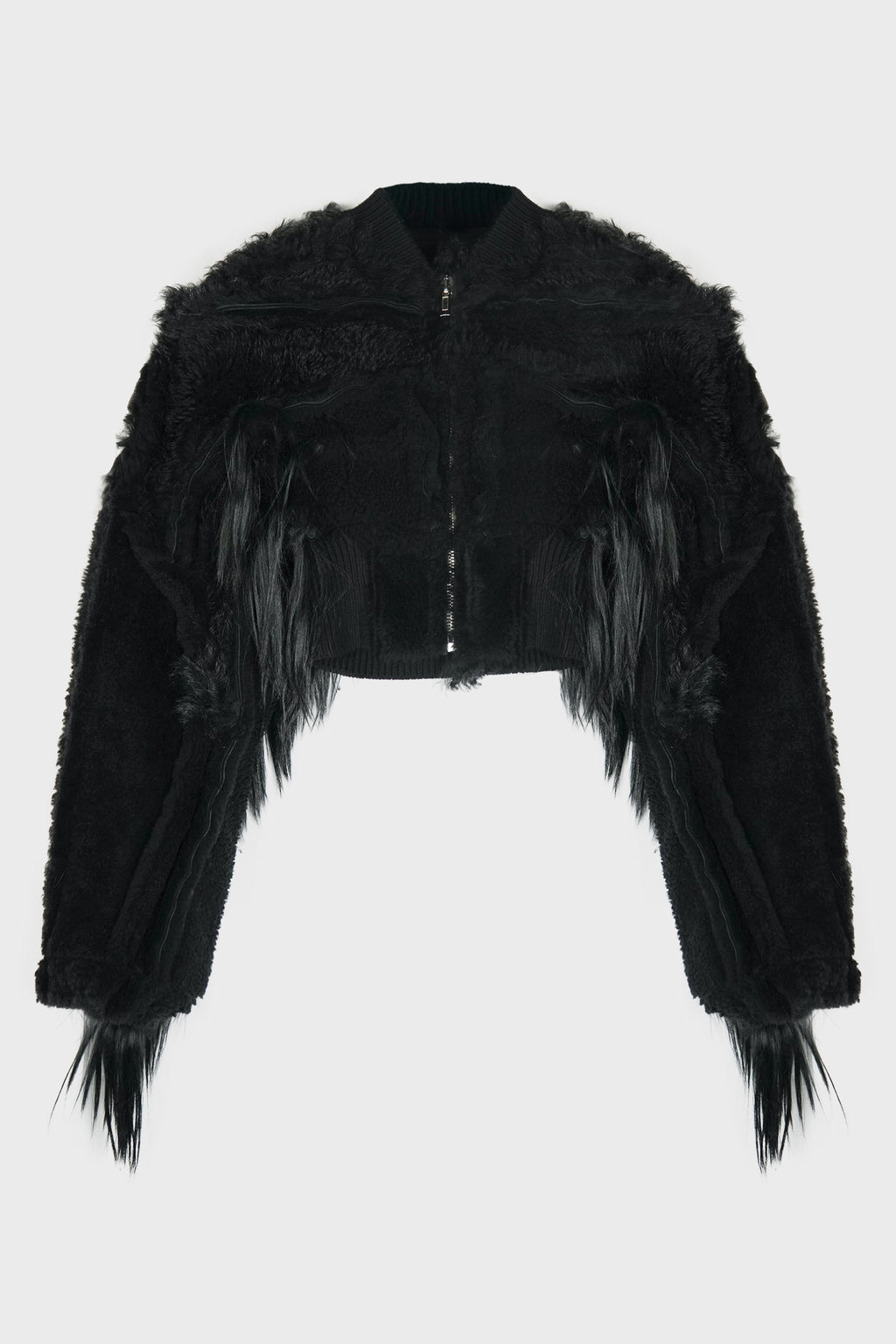 COLLAGE BOMBER CROPPED BLACK
