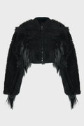 COLLAGE BOMBER CROPPED BLACK