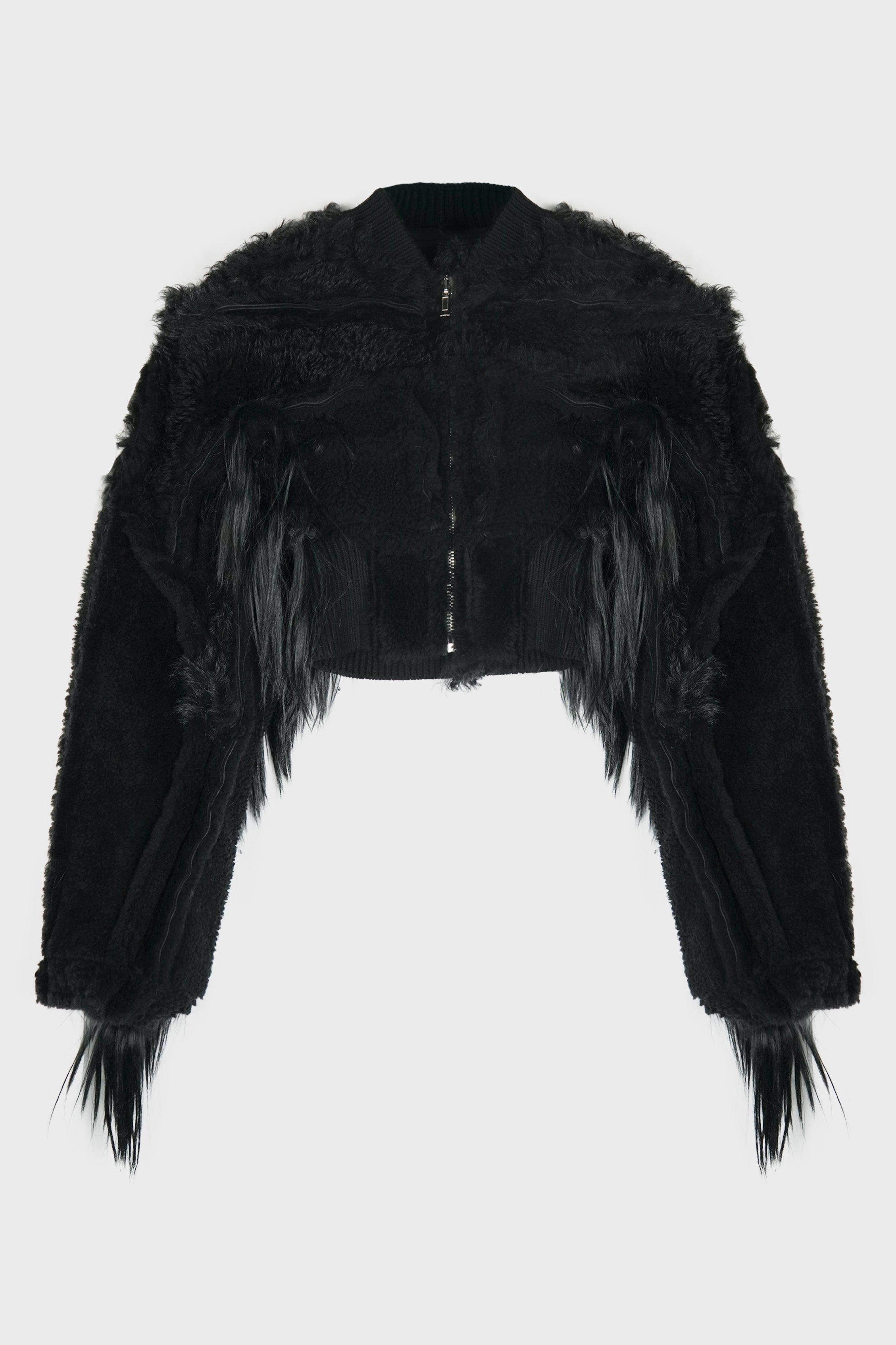 COLLAGE BOMBER CROPPED BLACK