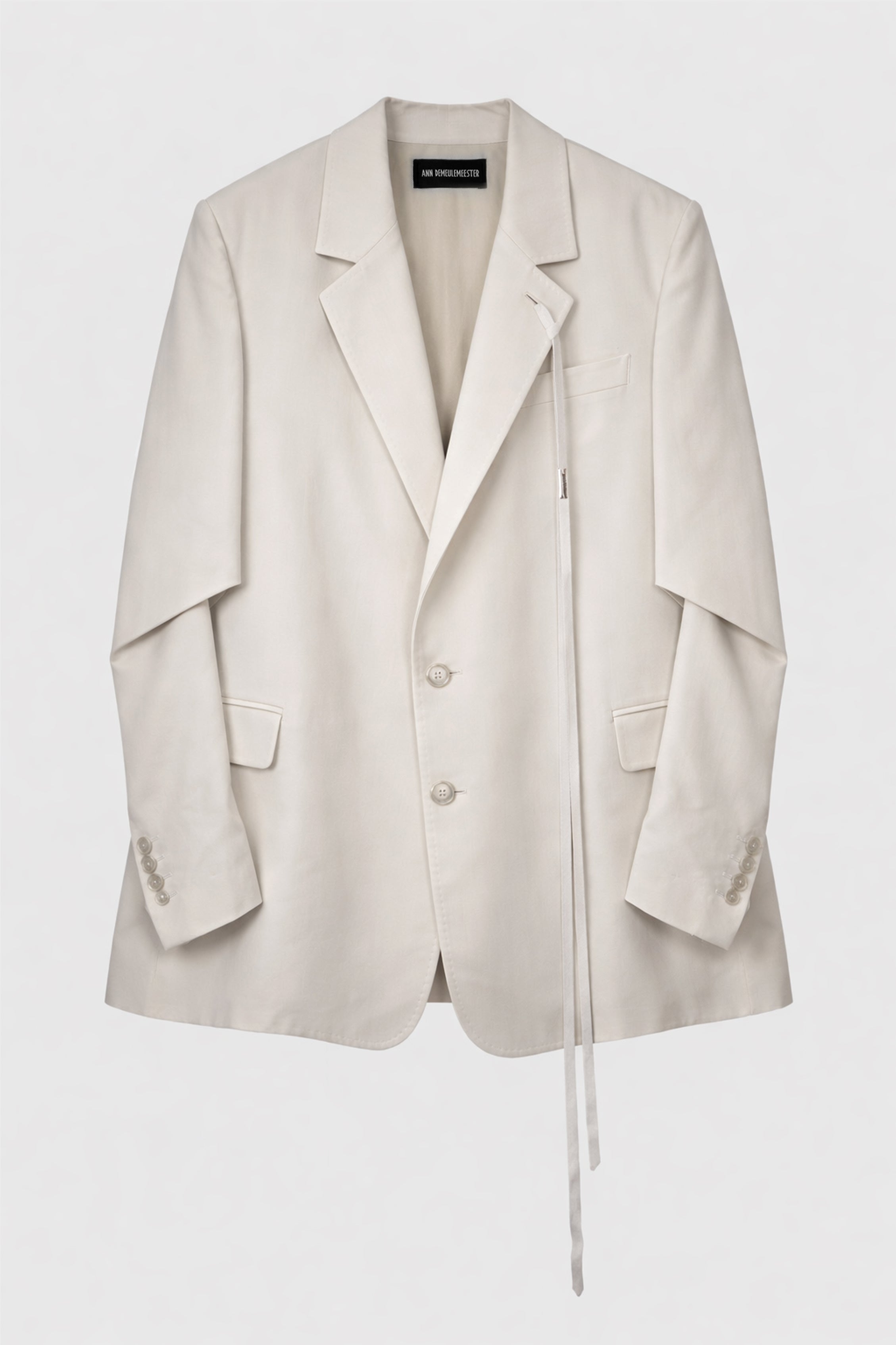 ANN DEMEULEMEESTER ジャケット34 ANN DEMEULEMEESTER - AGNES HIGH COMFORT TAILORED JACKET PEARL