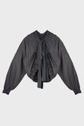 COTTON BOLERO JACKET w/ HOODIE CHARCOAL