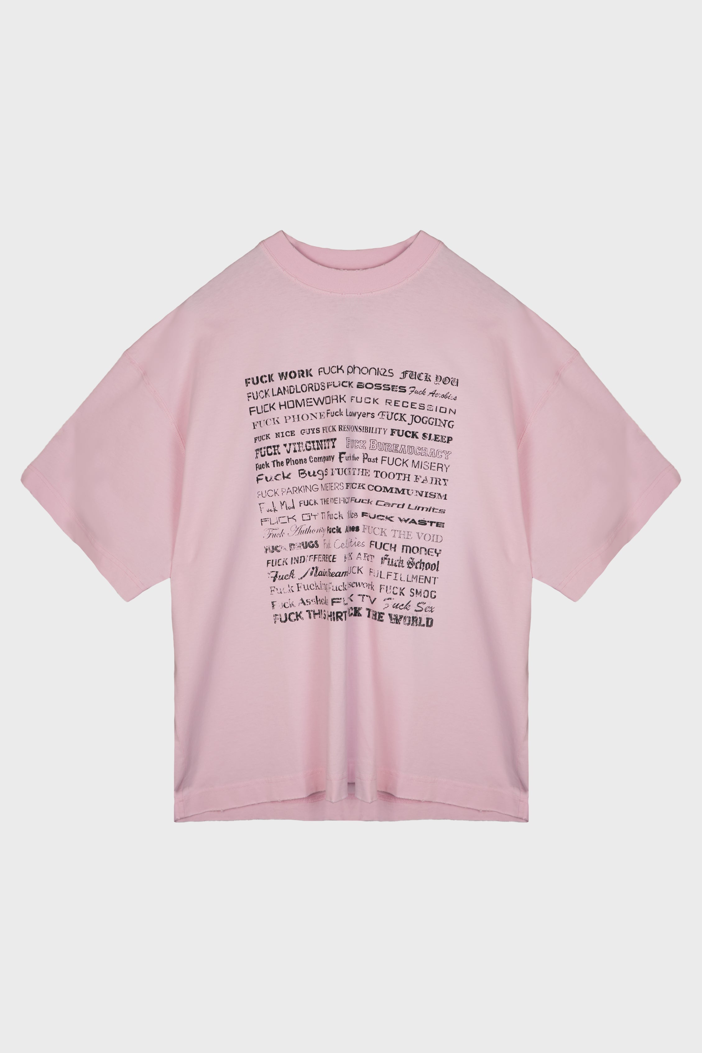 FUCK EVERYTHING T-SHIRT WASHED-OUT PINK