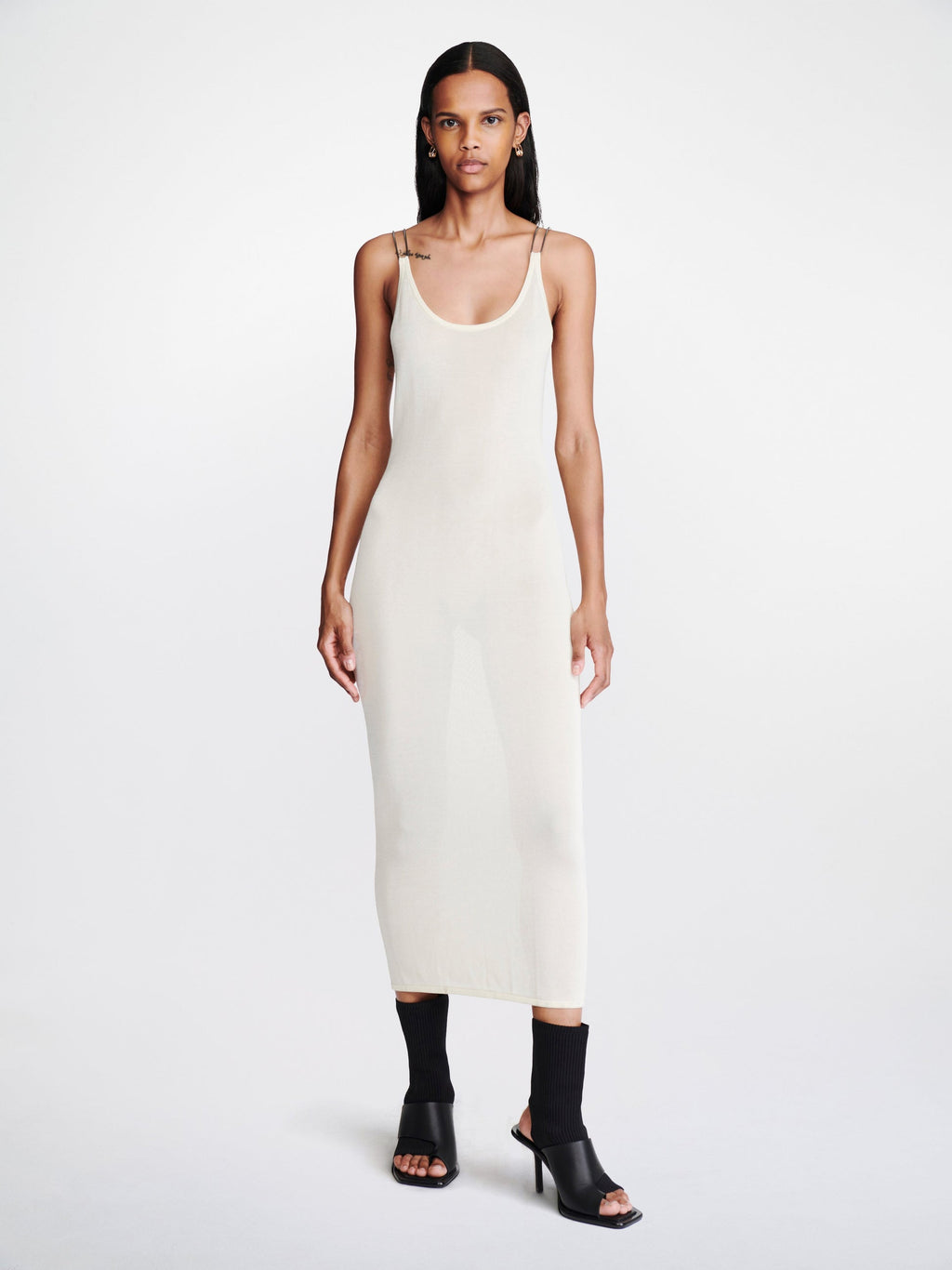 DOUBLE WIRE SLIP DRESS IVORY