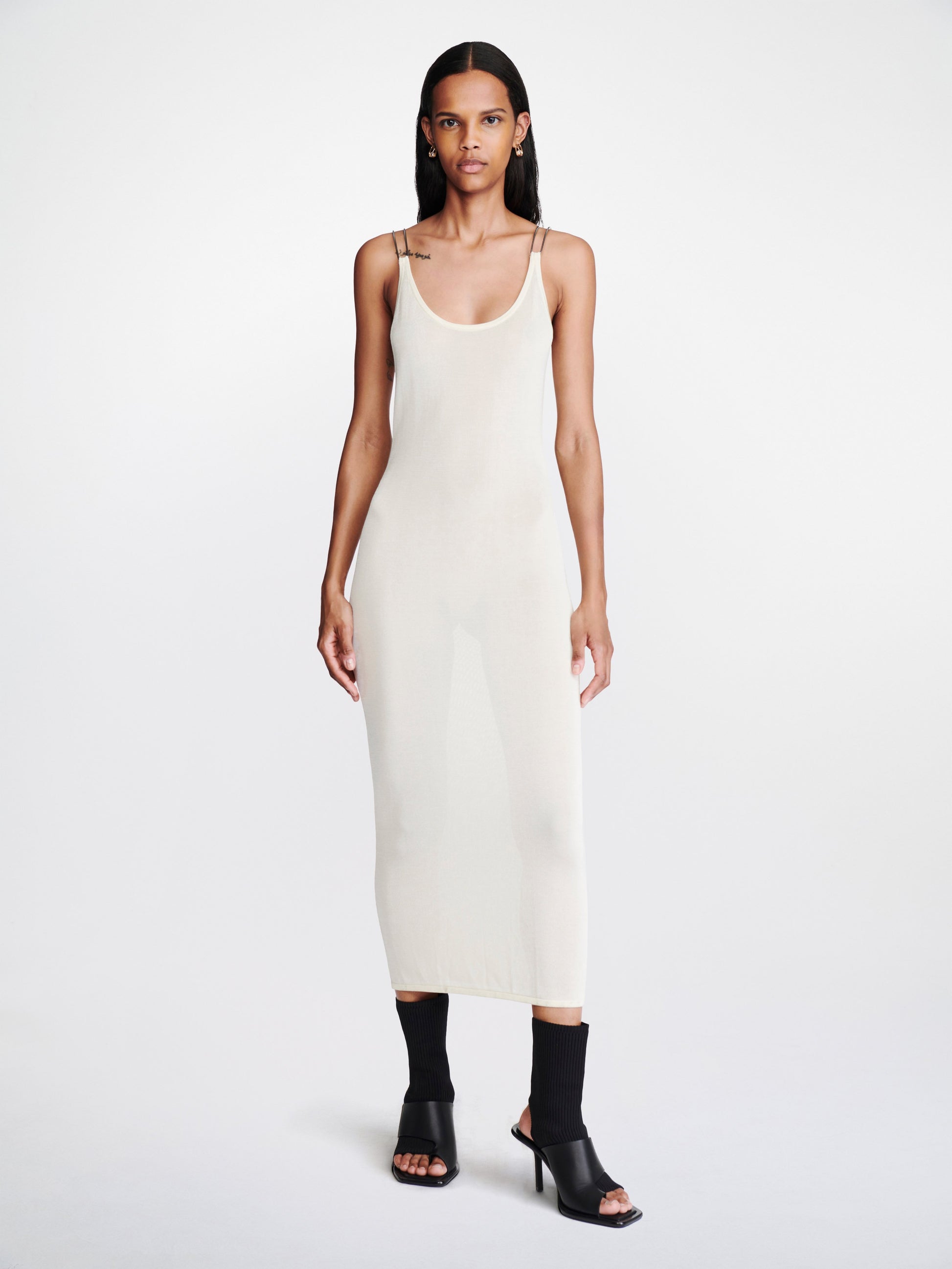 DOUBLE WIRE SLIP DRESS IVORY