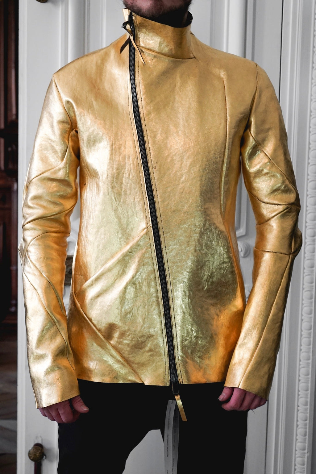 24K Gold Deconstructed Horse Leather Jacket