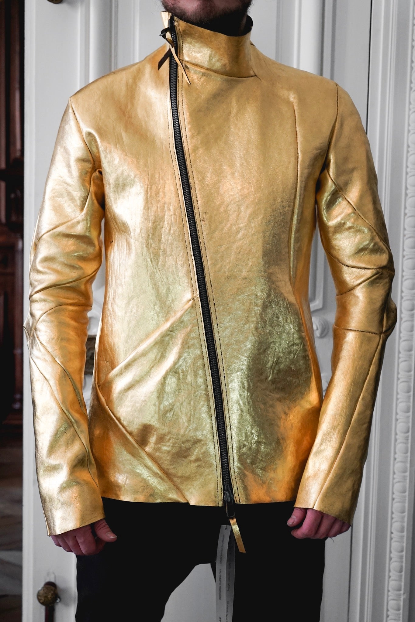 24K Gold Deconstructed Horse Leather Jacket