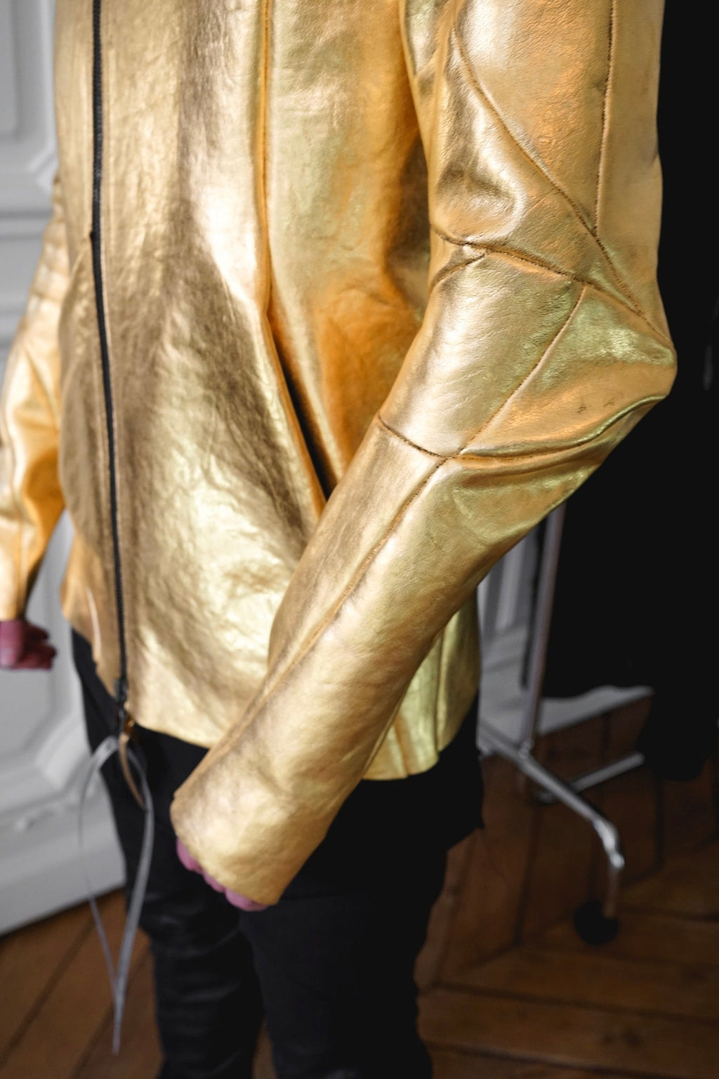 24K Gold Deconstructed Horse Leather Jacket