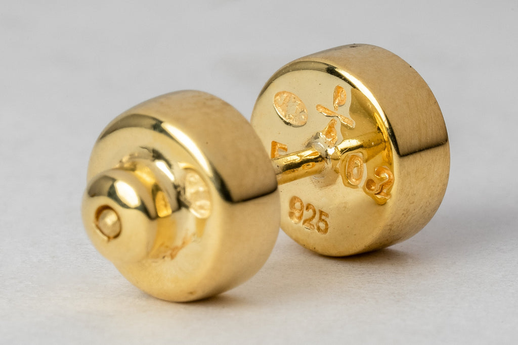 Stud Earring (0.2 CT, Tiny Faceted Diamond Slab, YGA+FCDIA)