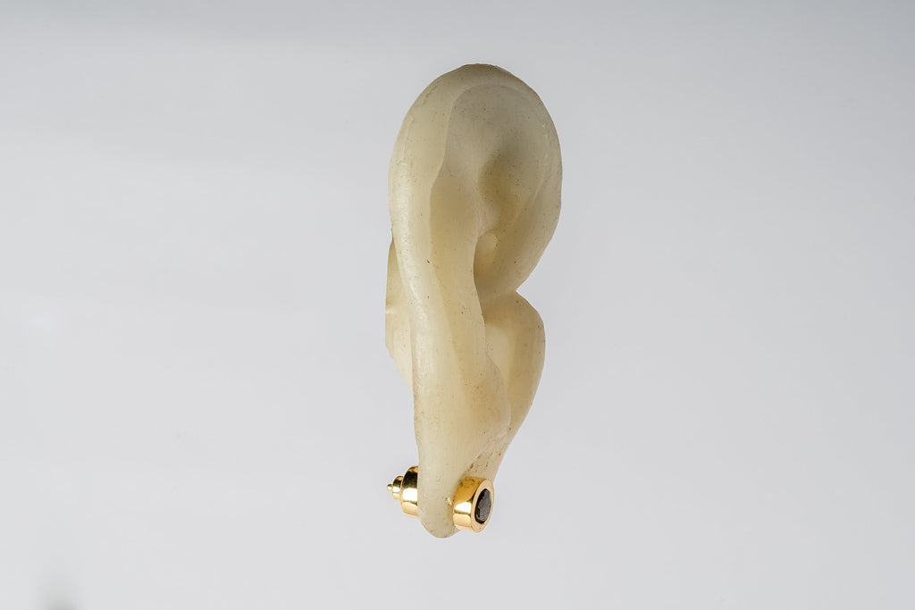 Stud Earring (0.2 CT, Tiny Faceted Diamond Slab, YGA+FCDIA)