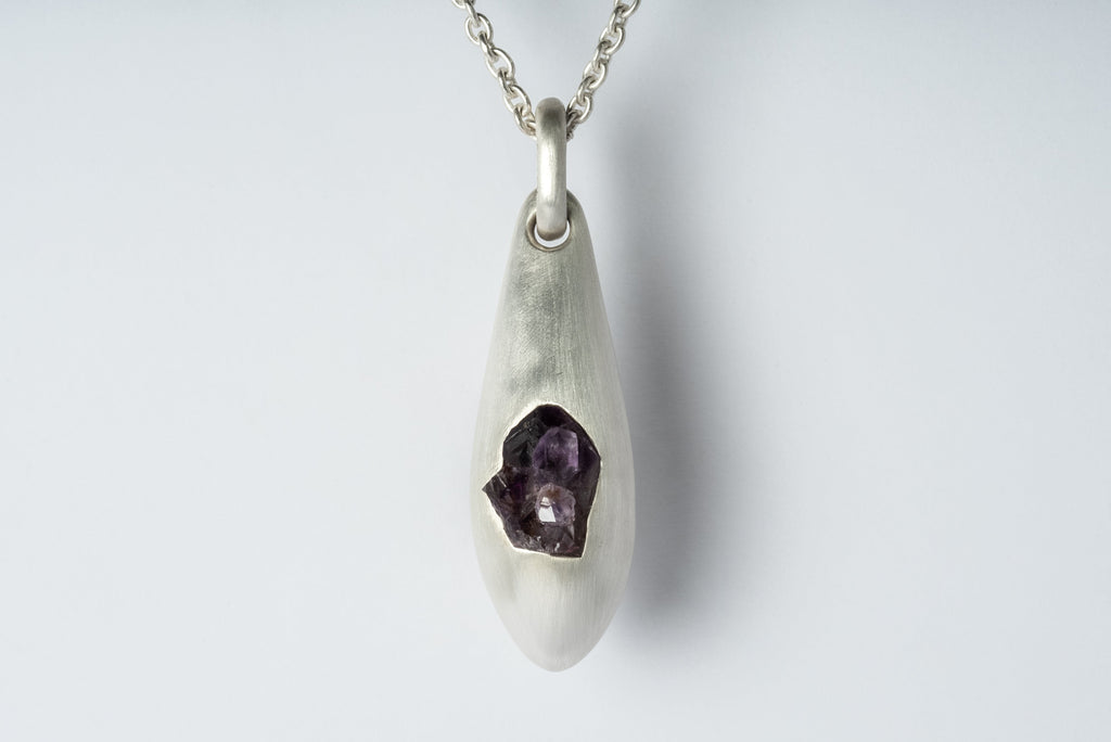 Chrysalis Necklace (Cremaster Emergence, Amethyst, MA+AME)