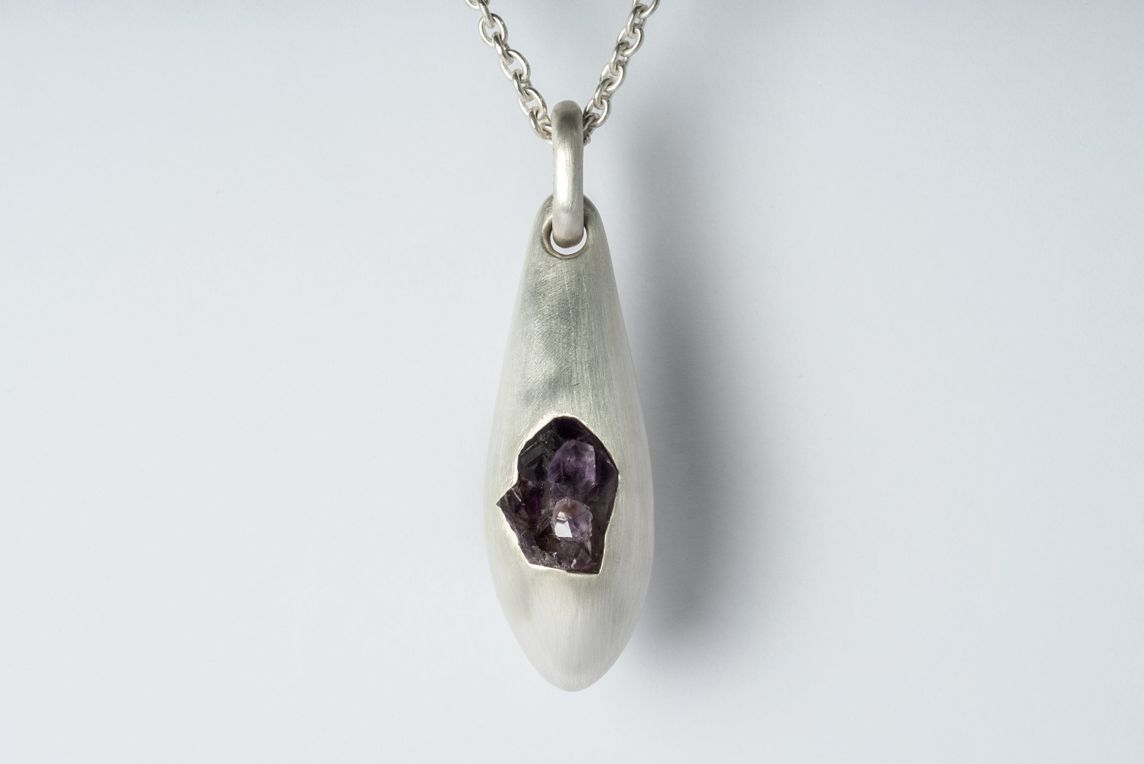 Chrysalis Necklace (Cremaster Emergence, Amethyst, MA+AME)