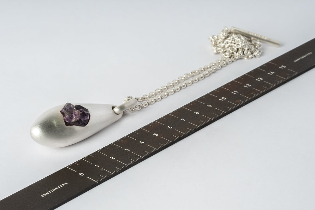 Chrysalis Necklace (Cremaster Emergence, Amethyst, MA+AME)