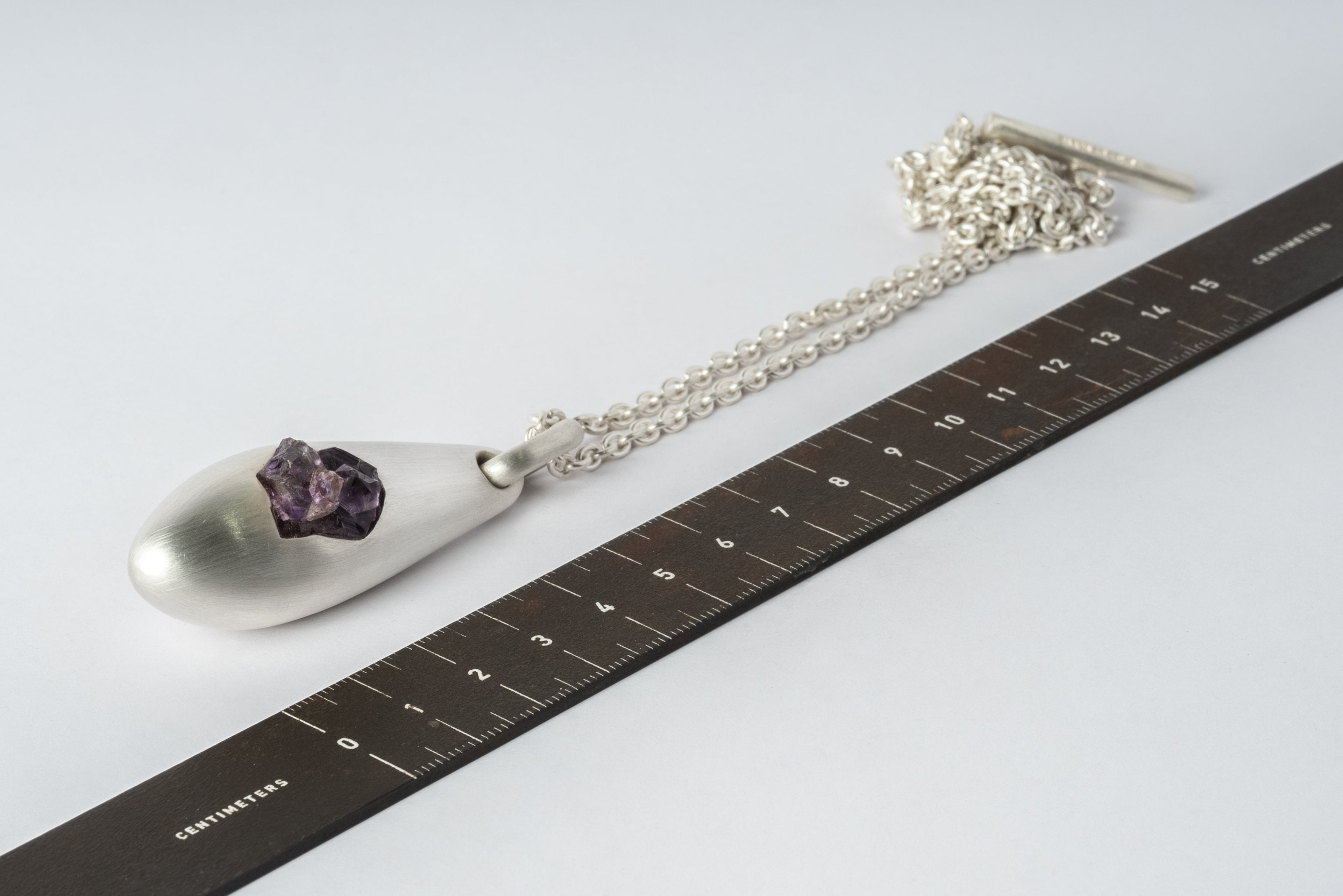 Chrysalis Necklace (Cremaster Emergence, Amethyst, MA+AME)