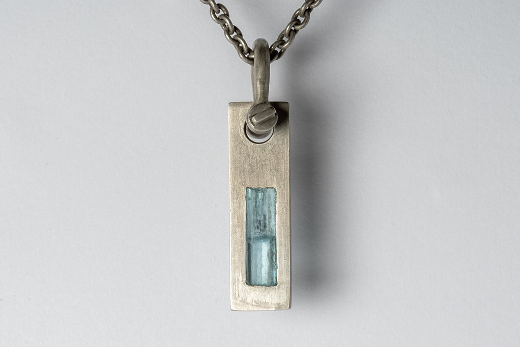 Plate Necklace (50cm, U-Bolt Var., Adaptation, Aquamarine, DA+AQU)