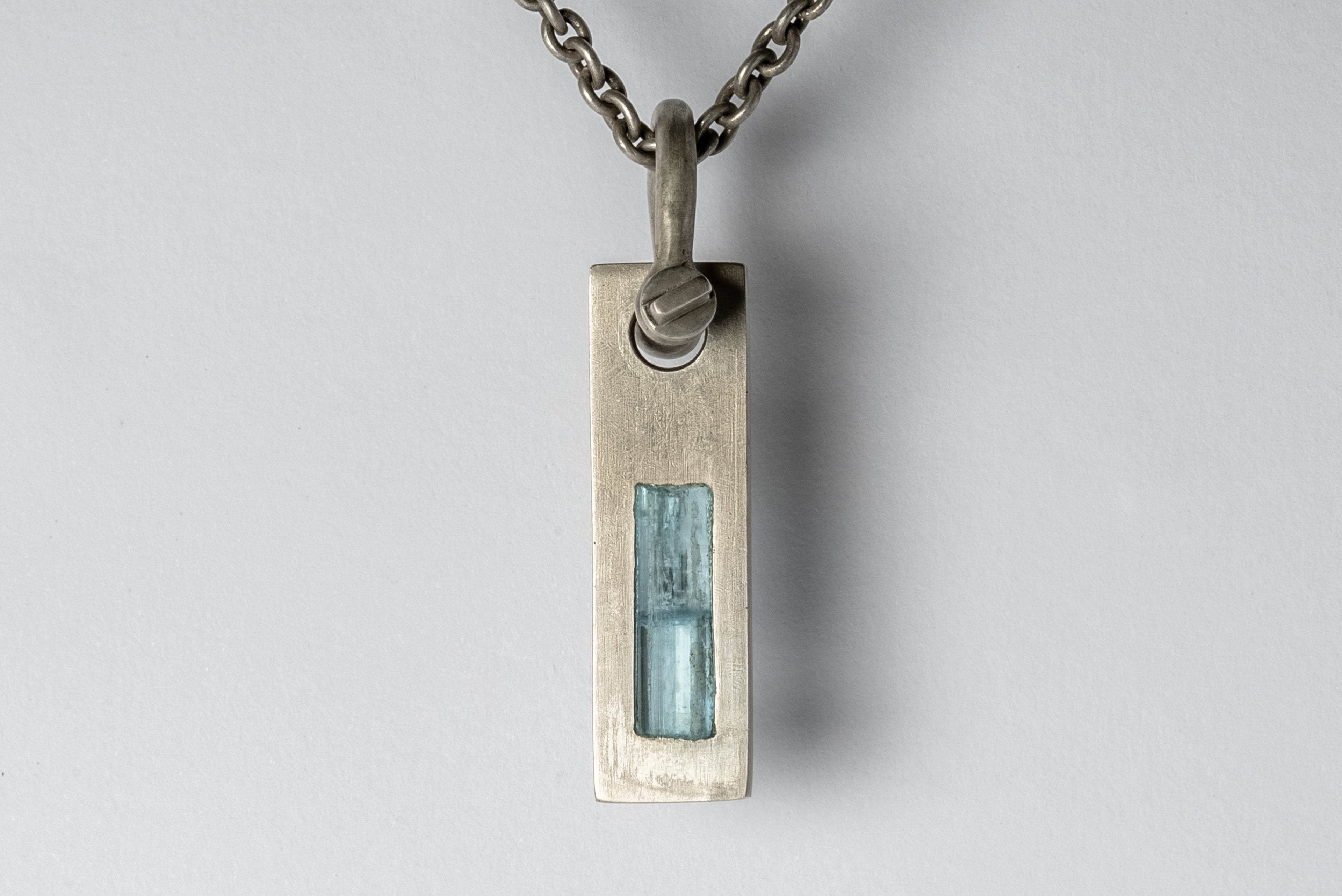 Plate Necklace (50cm, U-Bolt Var., Adaptation, Aquamarine, DA+AQU)