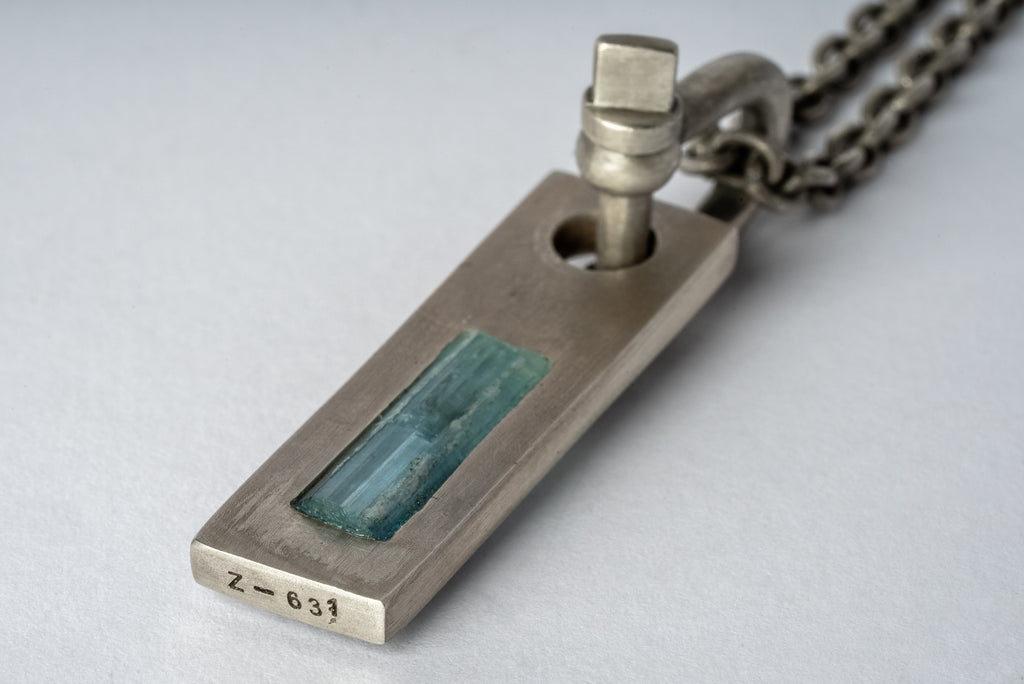 Plate Necklace (50cm, U-Bolt Var., Adaptation, Aquamarine, DA+AQU)