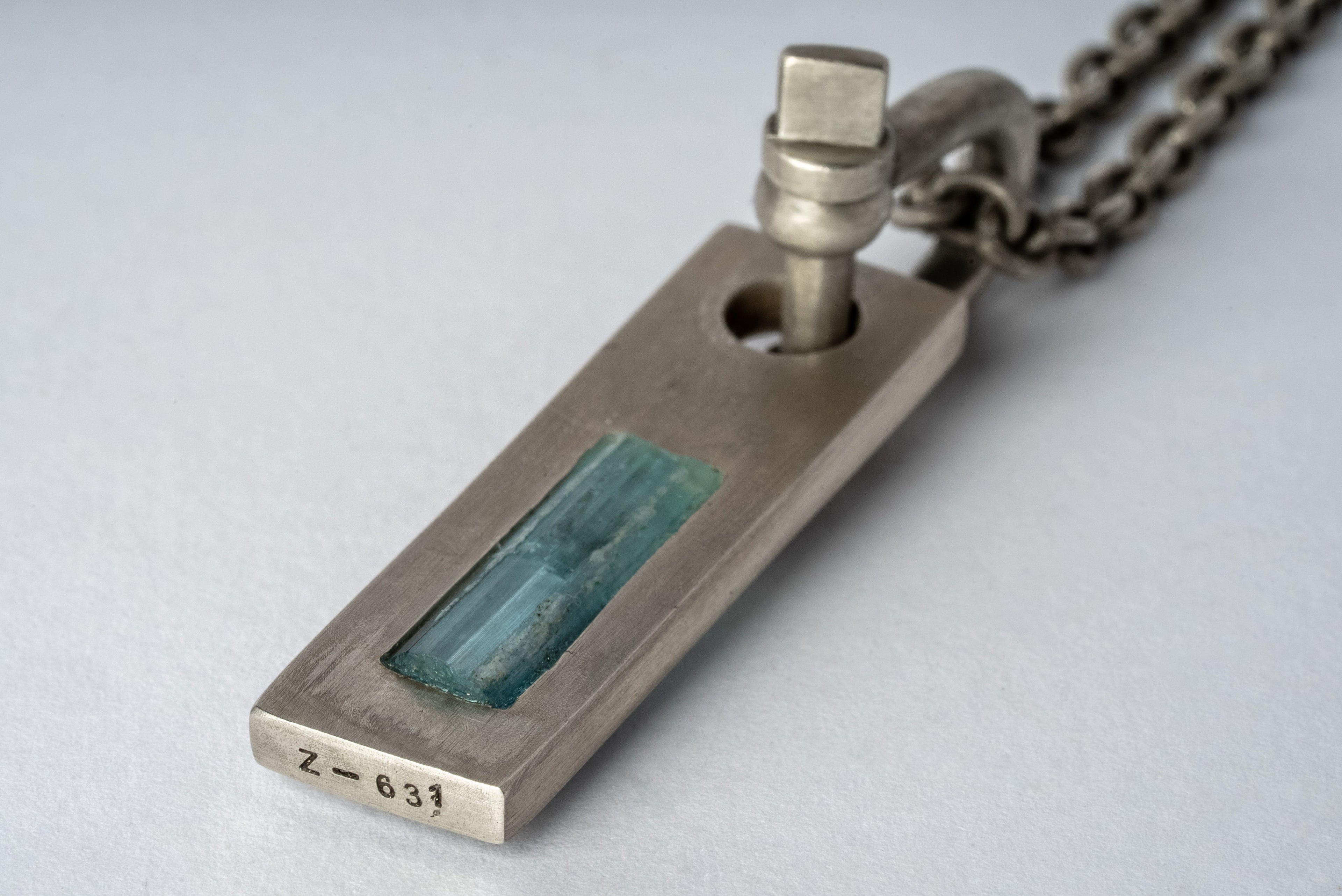 Plate Necklace (50cm, U-Bolt Var., Adaptation, Aquamarine, DA+AQU)