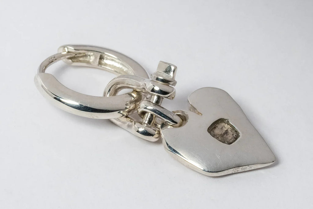 Jazz's Solid Heart Earring (Extra Small, 0.2 CT, Tiny Faceted Diamond Slab, PA+FCDIA)