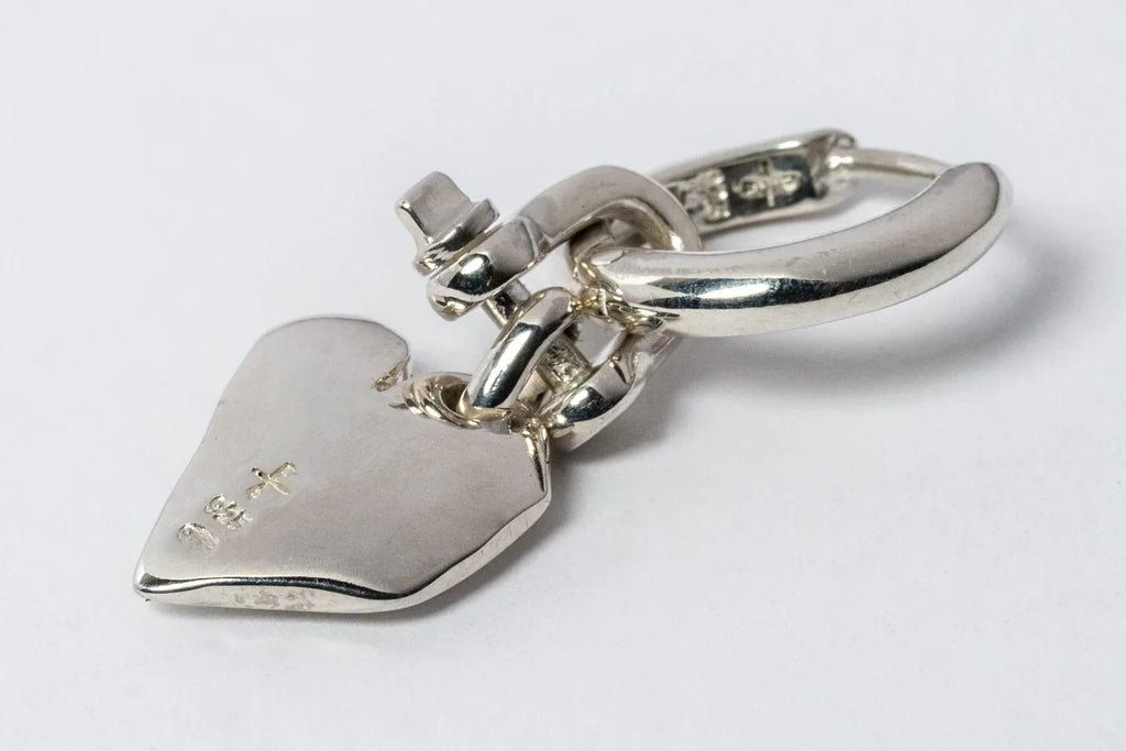 Jazz's Solid Heart Earring (Extra Small, 0.2 CT, Tiny Faceted Diamond Slab, PA+FCDIA)