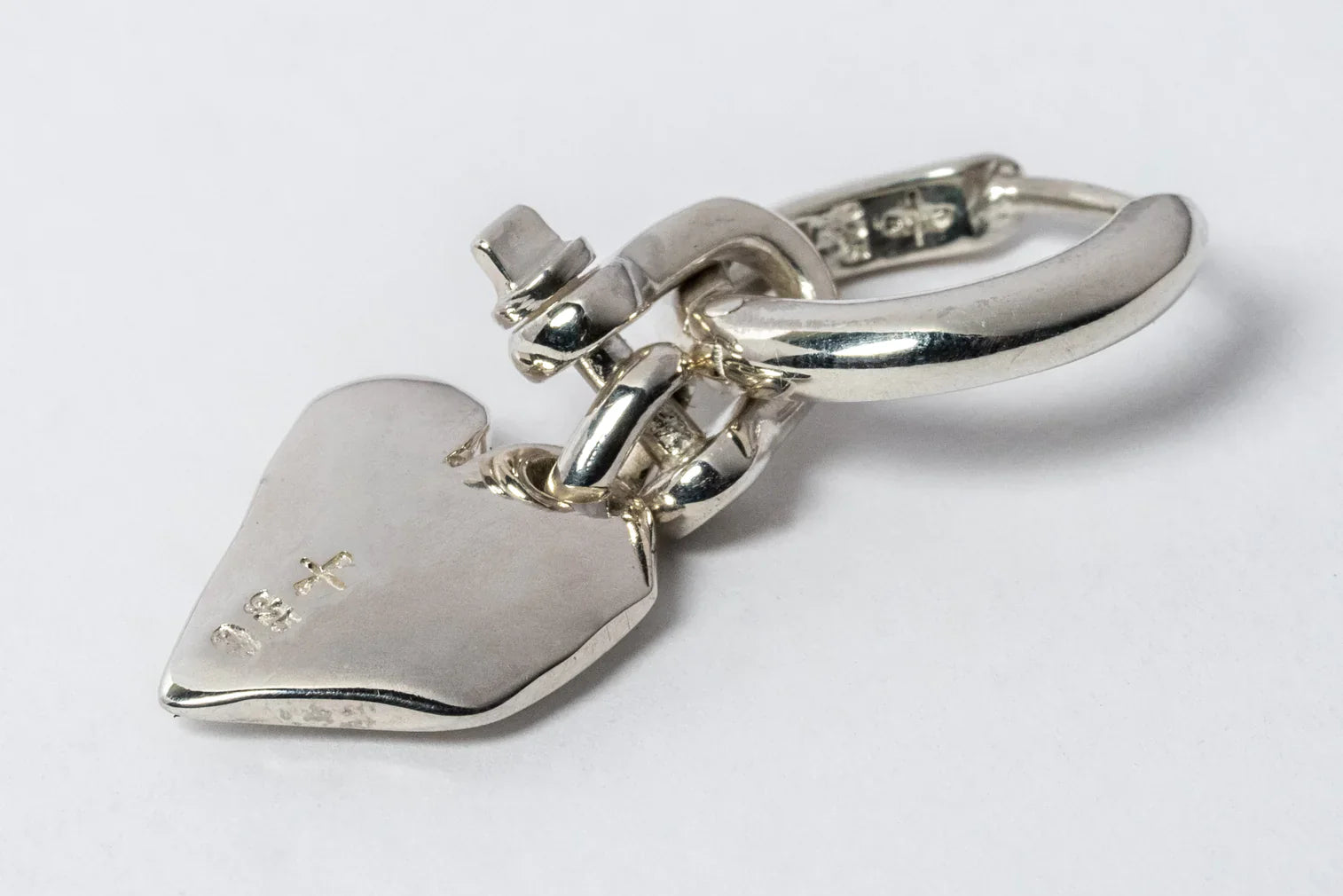 Jazz's Solid Heart Earring (Extra Small, 0.2 CT, Tiny Faceted Diamond Slab, PA+FCDIA)