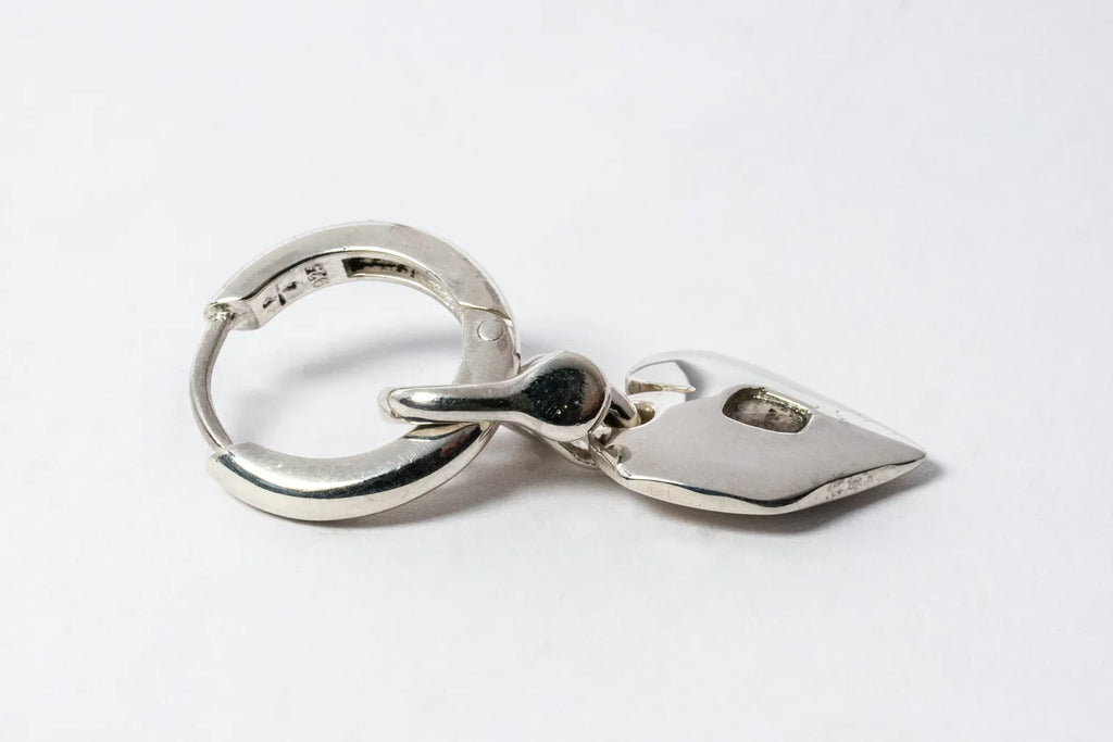 Jazz's Solid Heart Earring (Extra Small, 0.2 CT, Tiny Faceted Diamond Slab, PA+FCDIA)